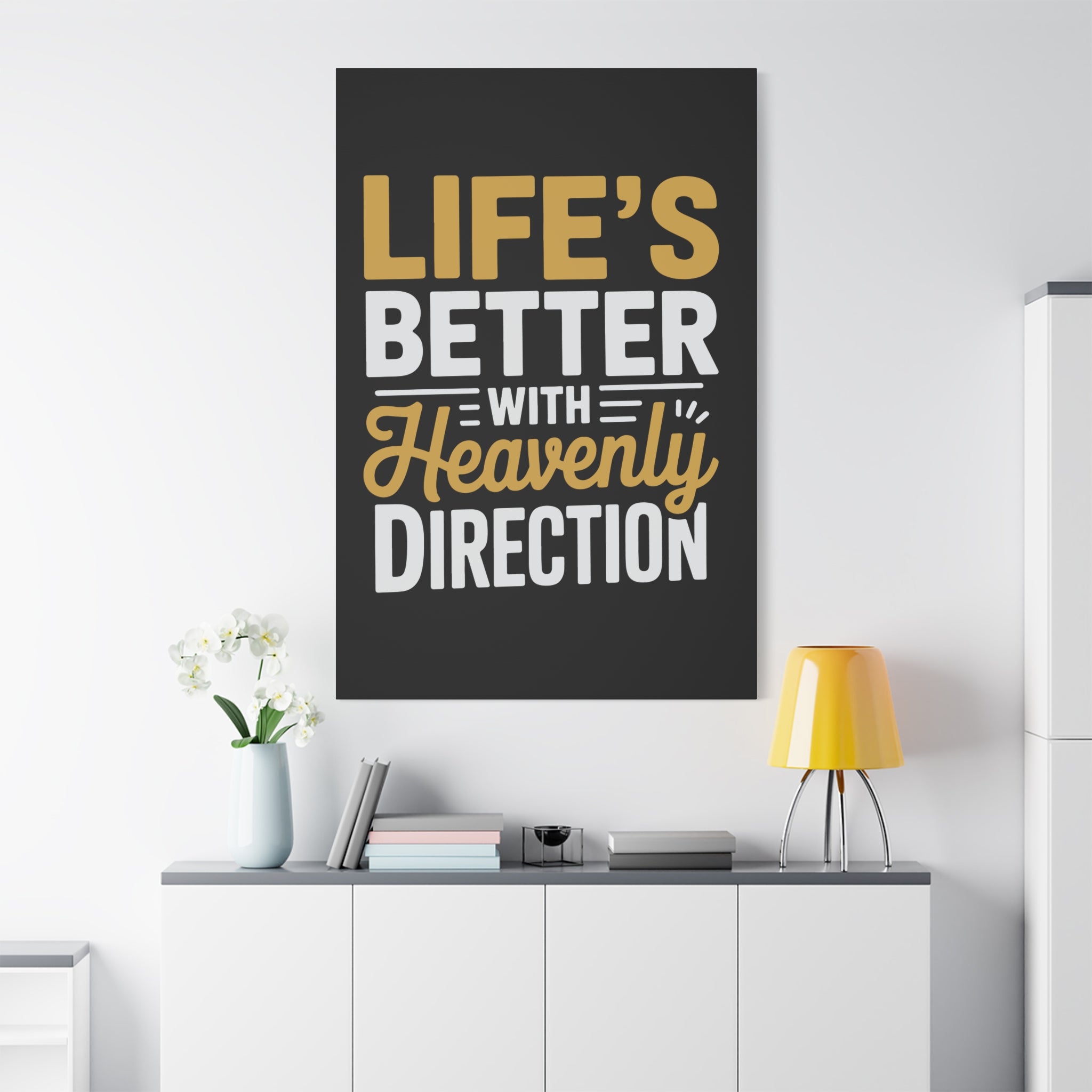 Heavenly Direction Canvas Wall Art, Inspirational Home Decor, Motivational Gift, Modern Wall Hanging, Perfect for Any Room