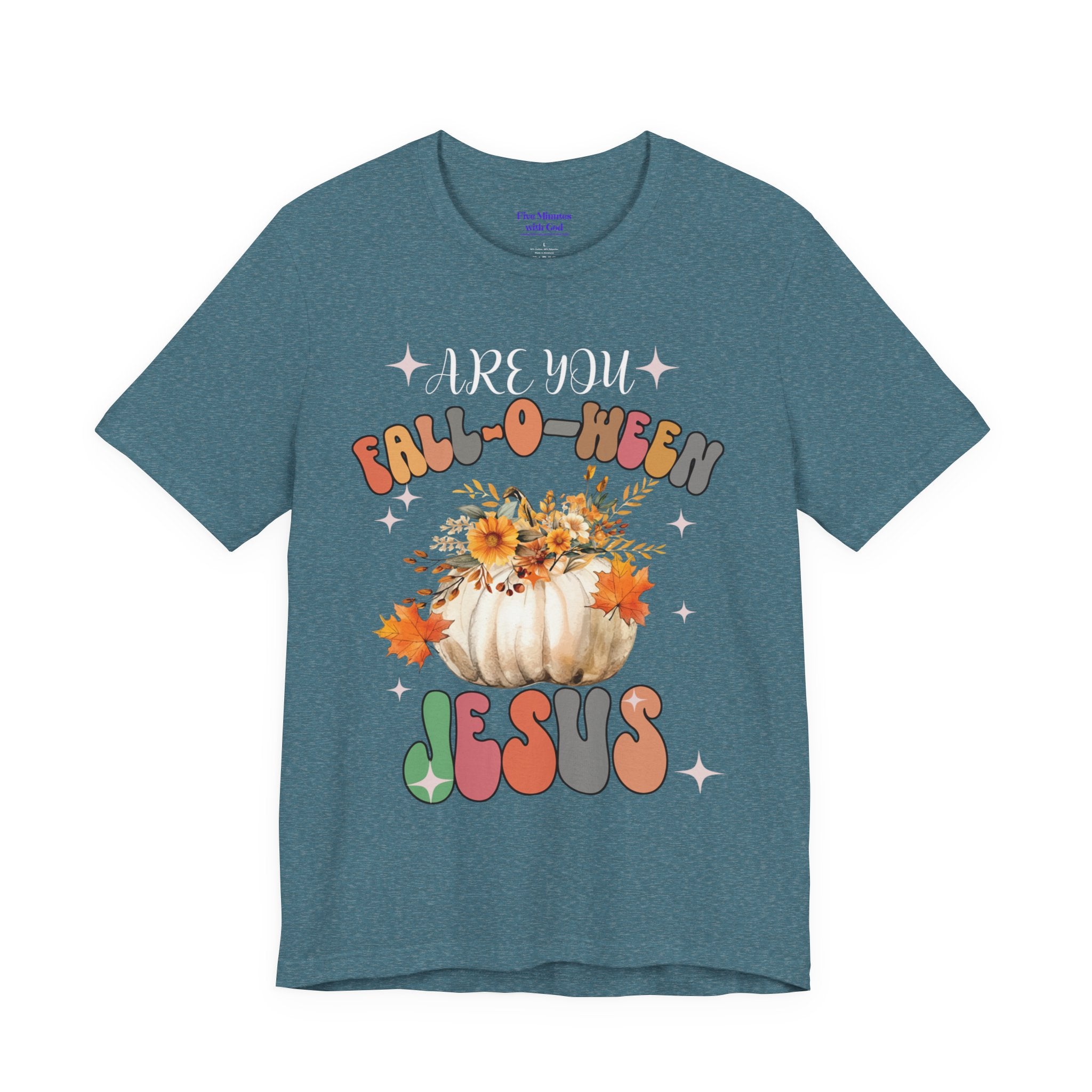 Fall-Themed Jesus Tee, Unisex Jersey T-Shirt, Cozy Autumn Apparel, Thanksgiving Gift, Fall Celebration Shirt, Christian Fashion