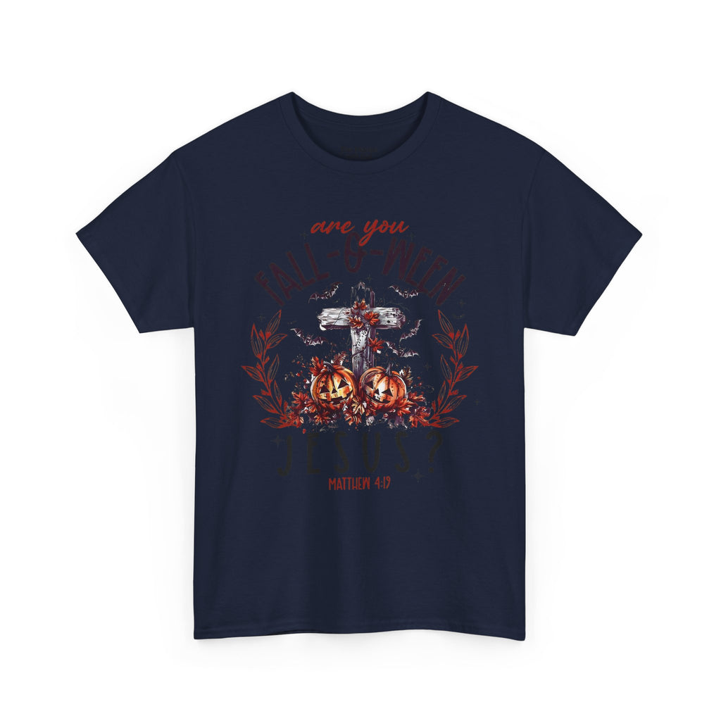 Fall-O-Ween Jesus Unisex Heavy Cotton Tee, Halloween Shirt, Christian T-Shirt, Autumn Apparel, Gift for Him/Her