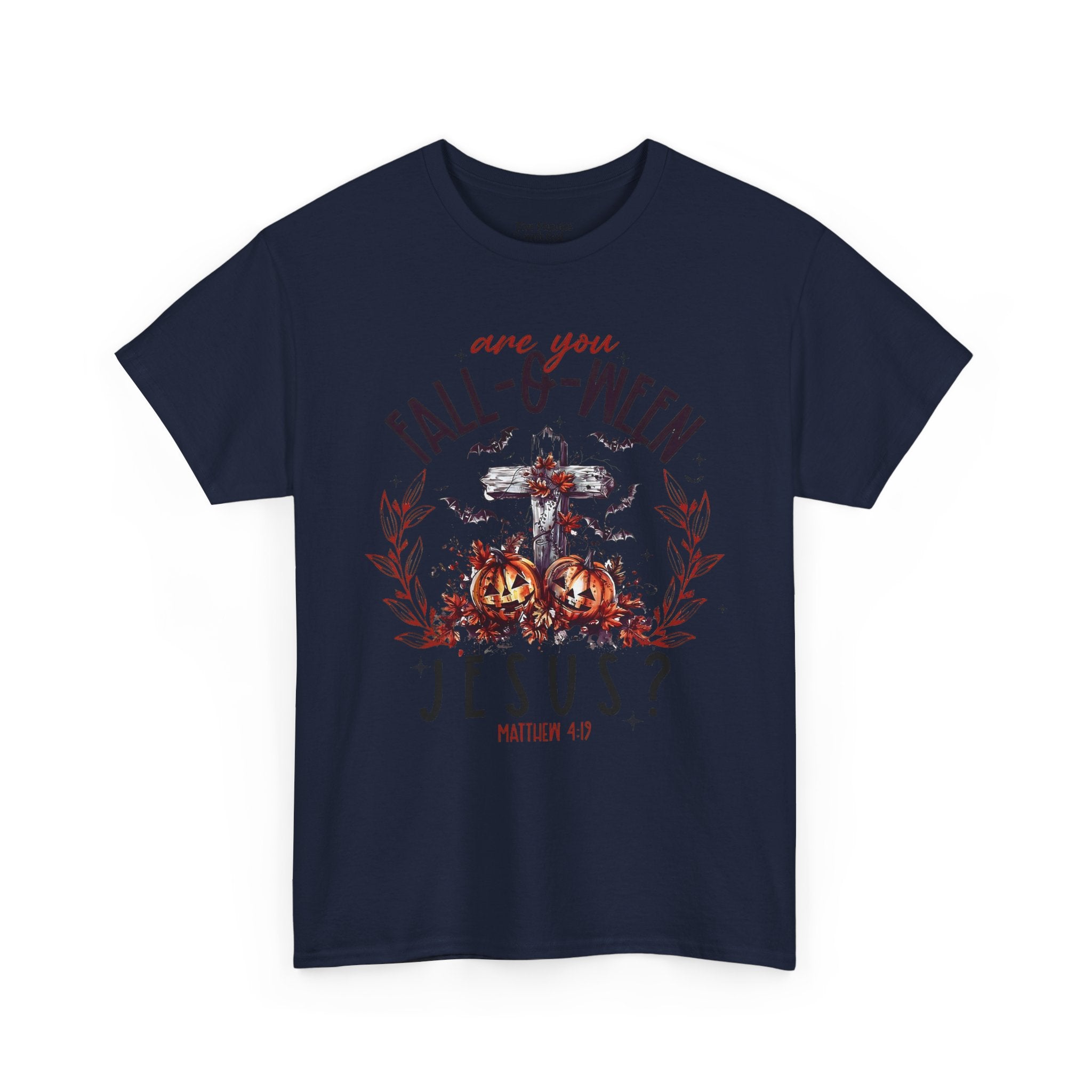 Fall-O-Ween Jesus Unisex Heavy Cotton Tee, Halloween Shirt, Christian T-Shirt, Autumn Apparel, Gift for Him/Her