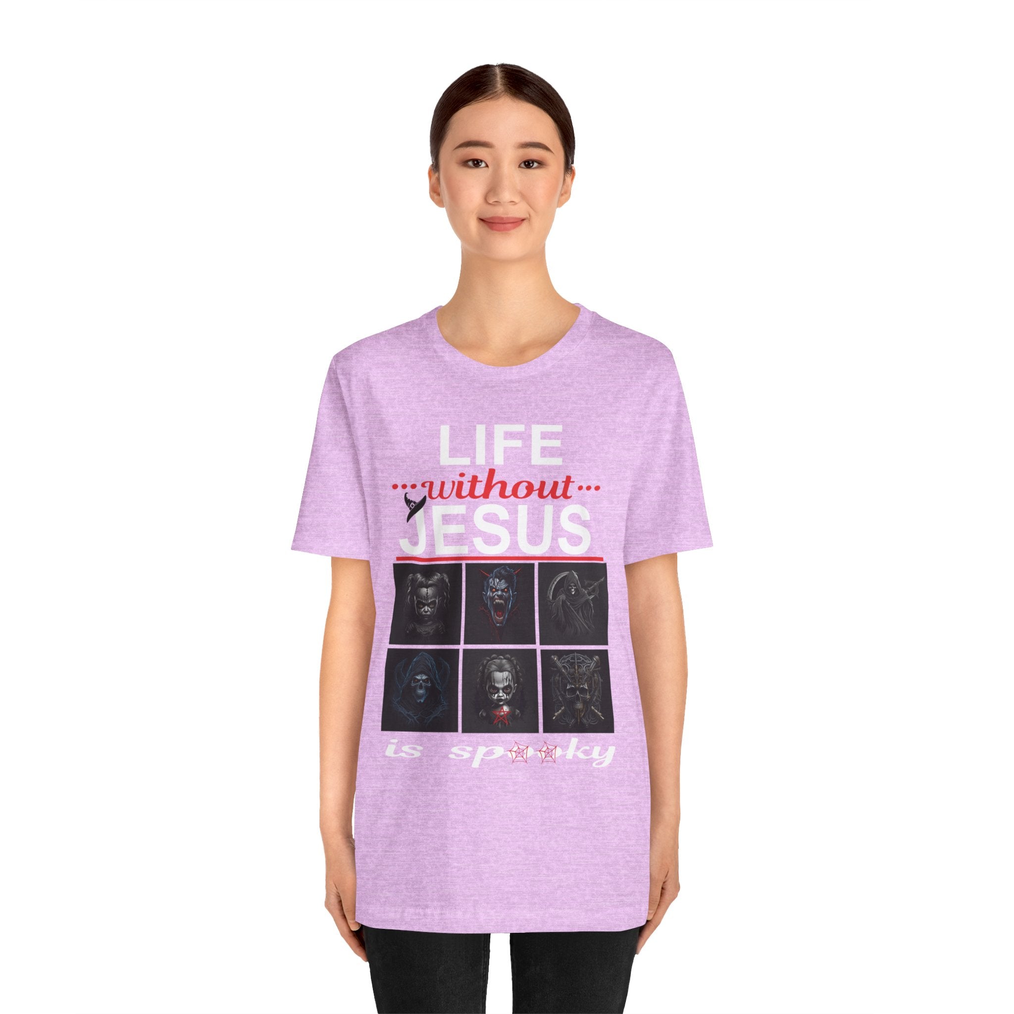 Funny Christian Tee - 'Life Without Jesus is Spooky' Unisex Jersey Short Sleeve T-Shirt, Faith Apparel, Religious Gift, Halloween Tee, [...]