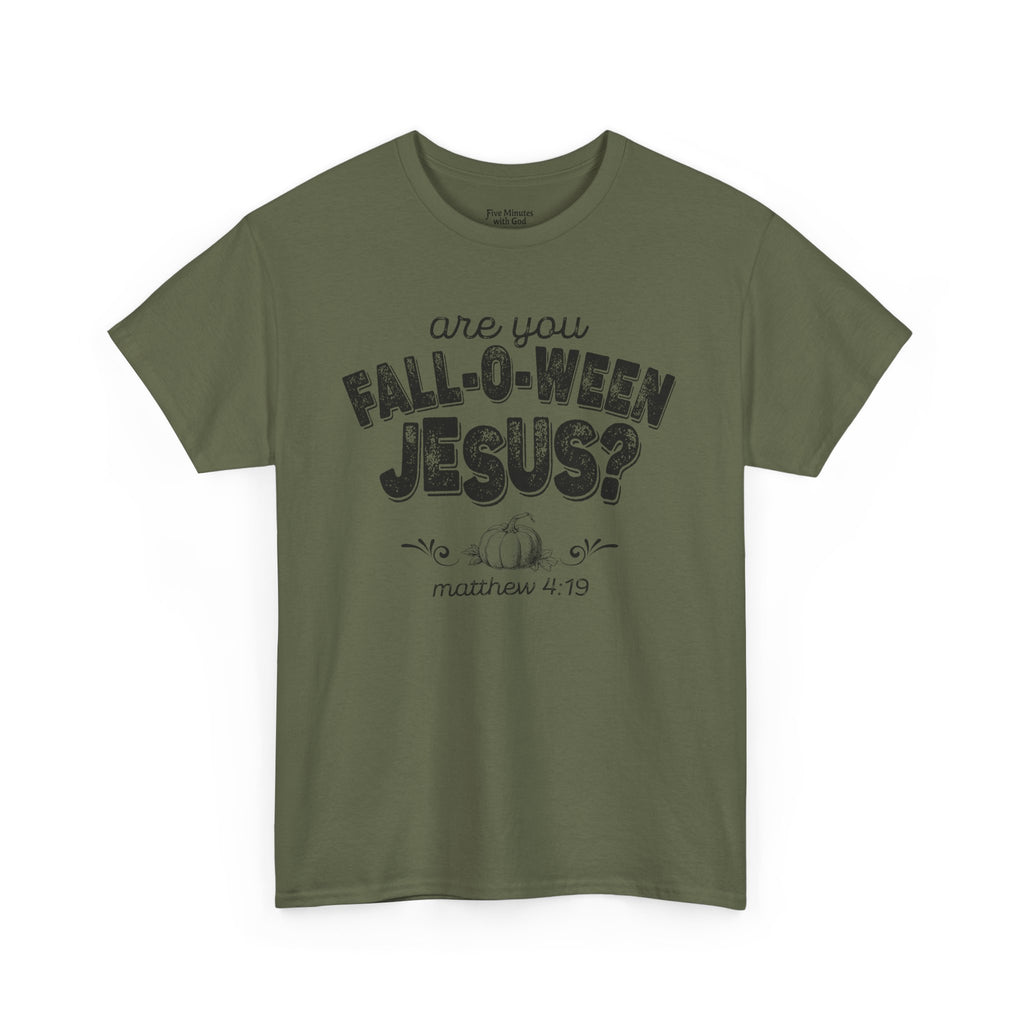 Fall-Themed Tee, Are You Fall-O-Ween Jesus, Unisex Cotton Shirt, Funny Fall Apparel, Halloween T-Shirt, Thanksgiving Gift Ideas