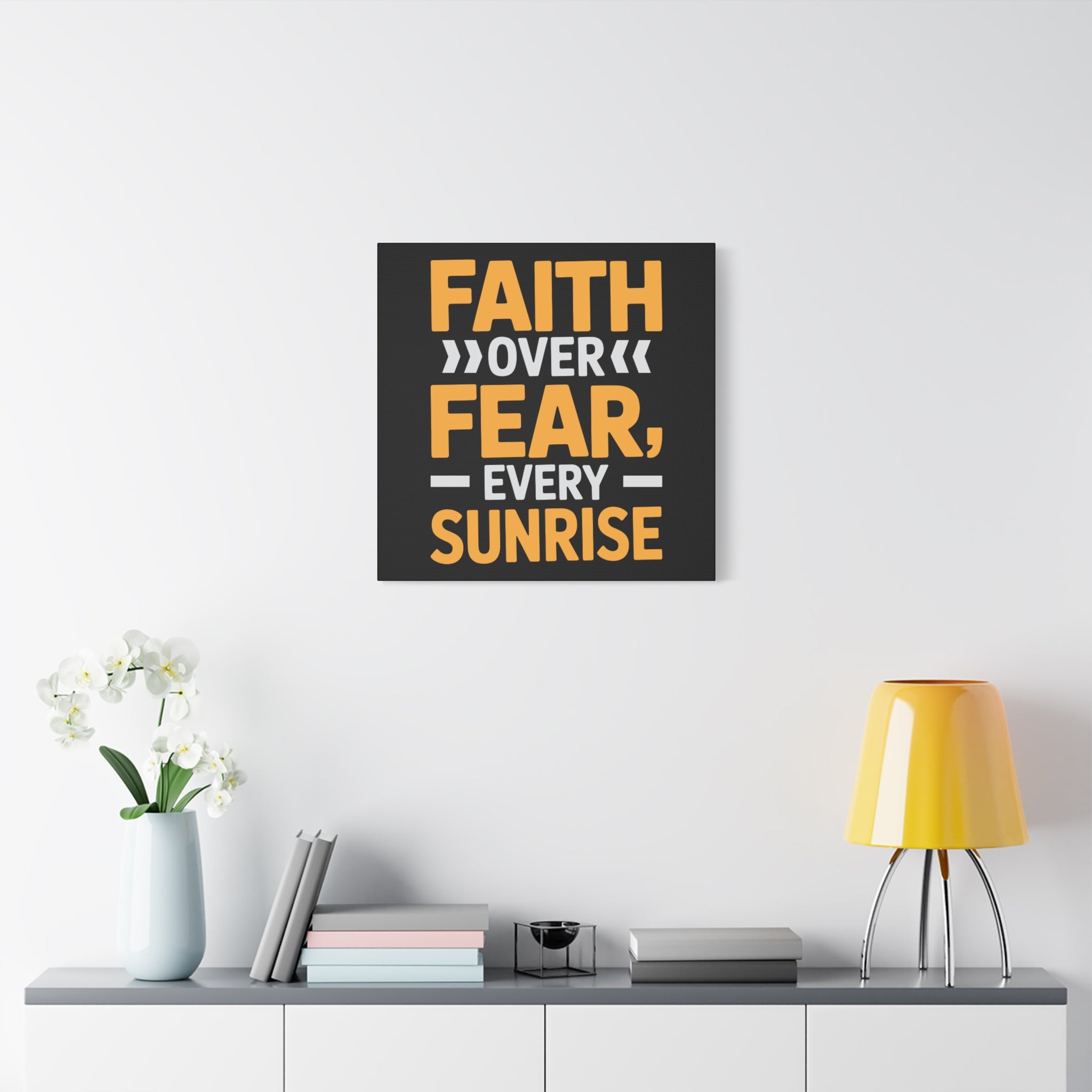 Inspirational Wall Art, Motivation Decor, Faith over Fear Canvas, Uplifting Home Decoration, Perfect Gift for New Beginnings