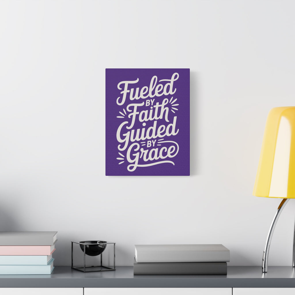 Purple Stretched Canvas Art, Motivational Wall Decor, Home Inspirational Art, Faith-Based Decor, Gift for Faith Lovers