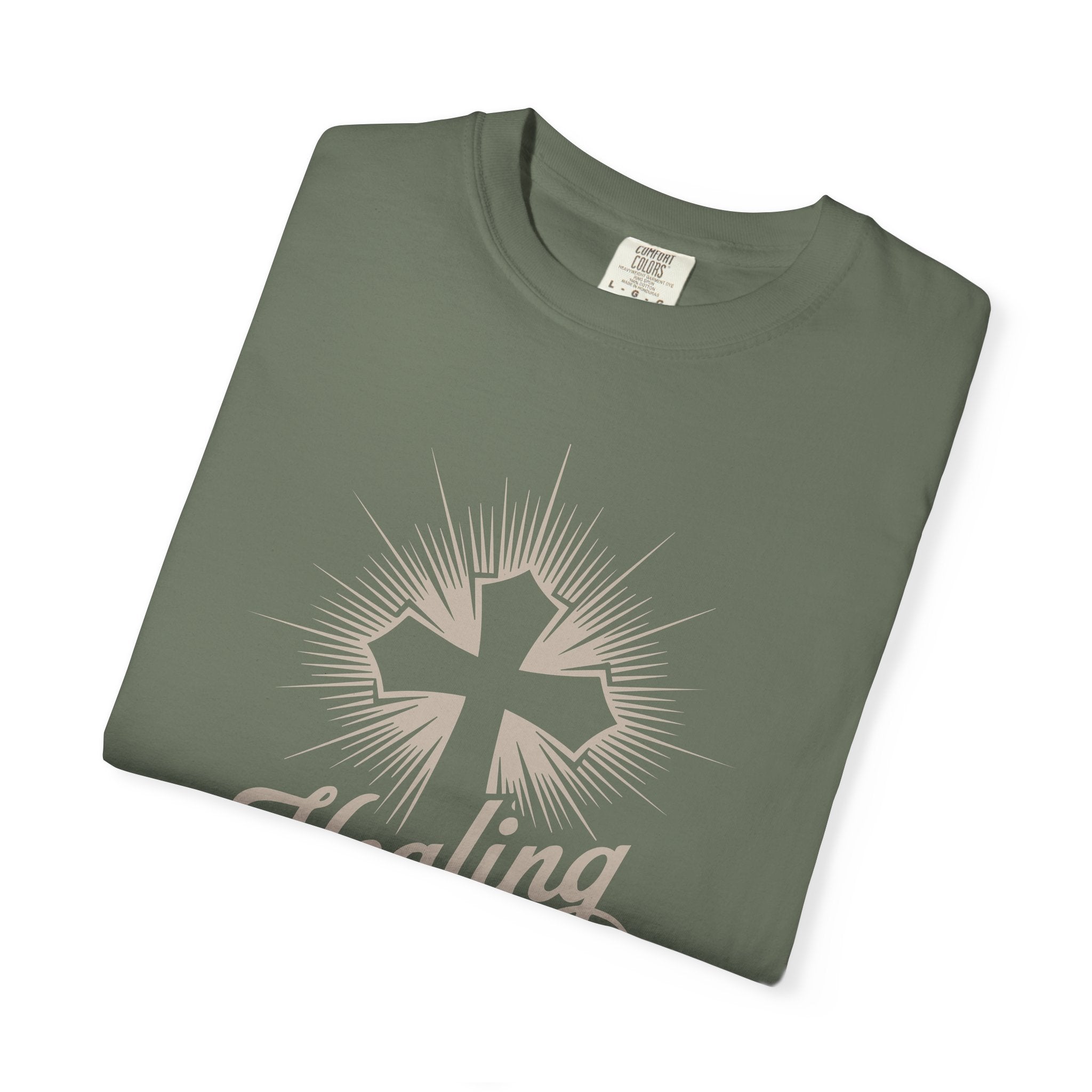 Inspirational Cross Tee - Healing Happens In His Presence