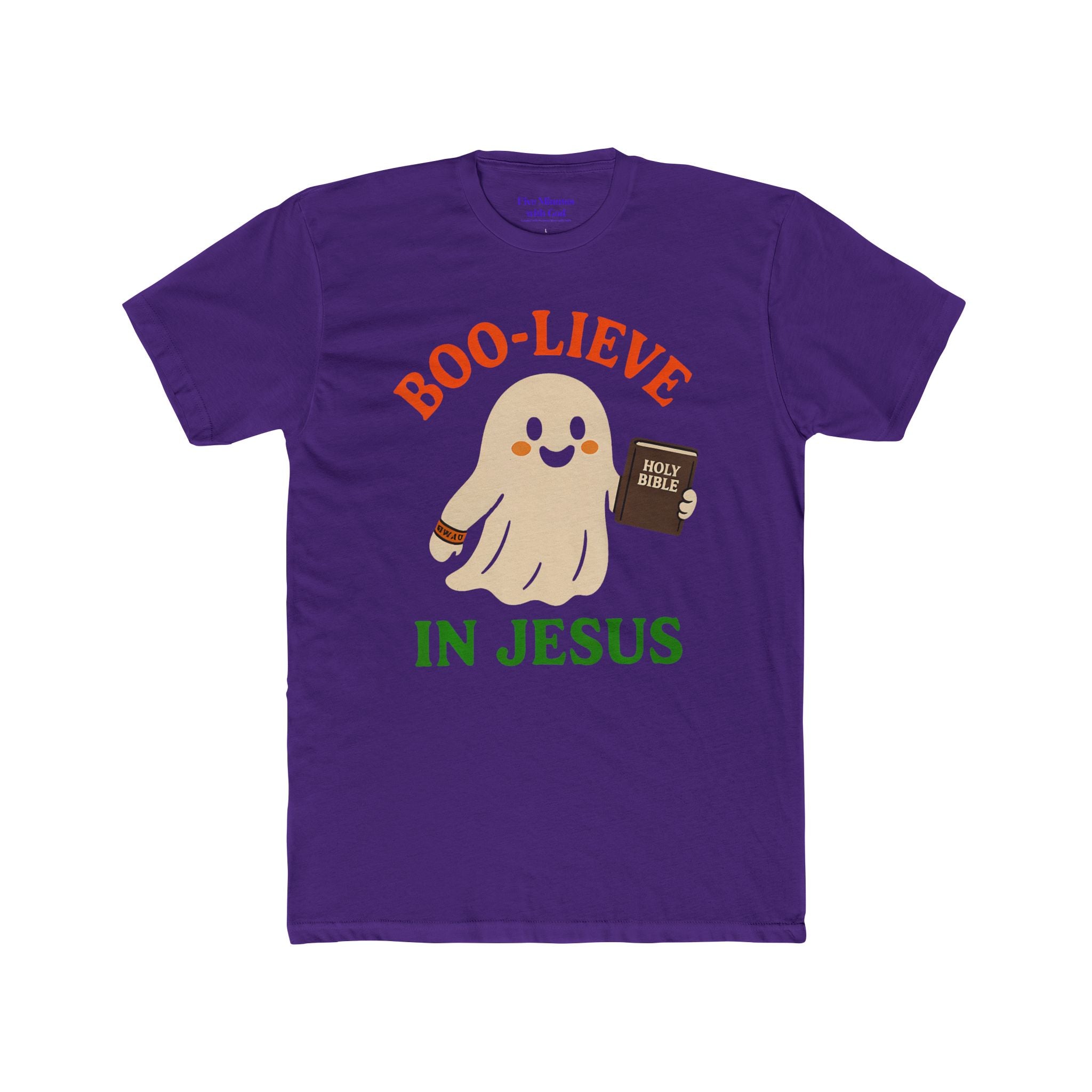 Boo-lieving Ghost Unisex Cotton Crew Tee, Halloween shirt, Jesus shirt, Christian apparel, spooky t-shirt, fun gift idea