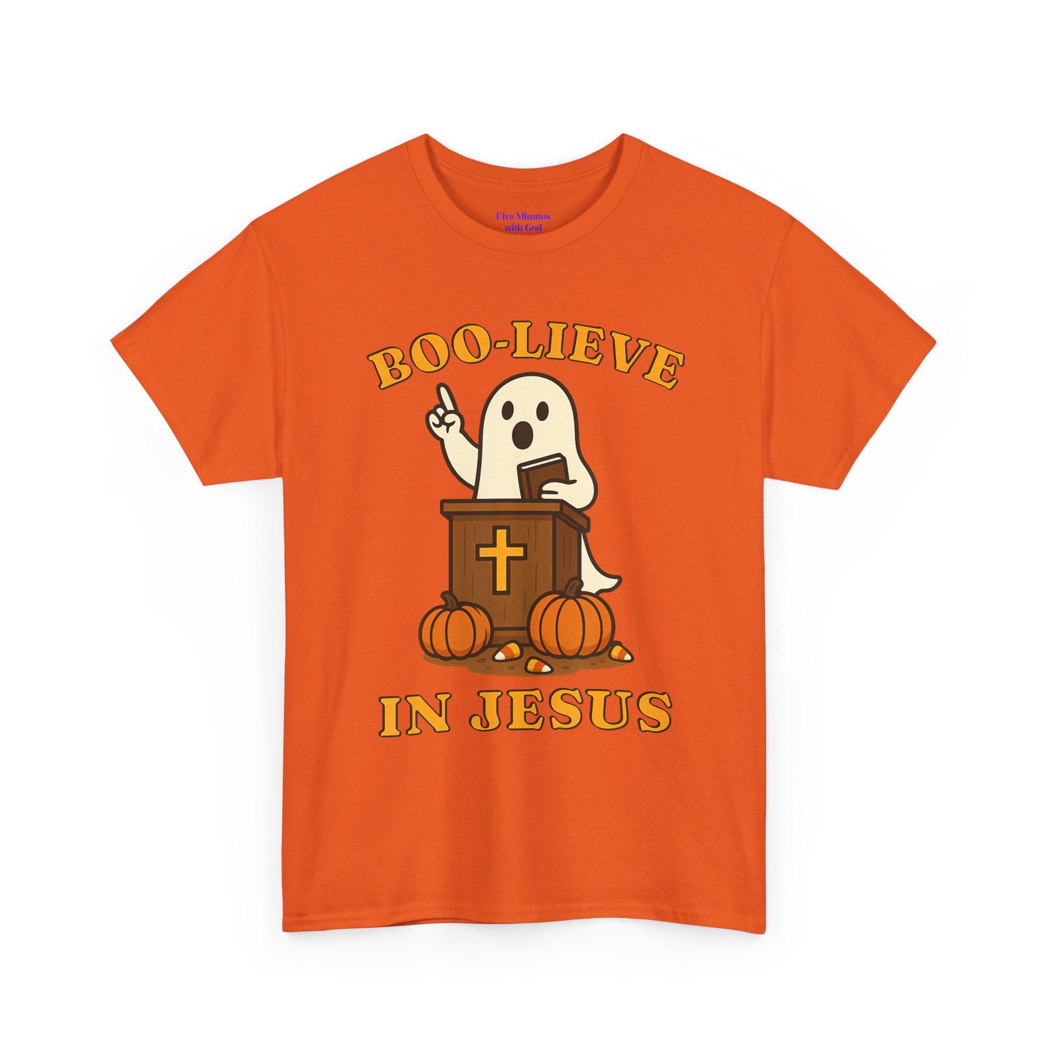 Boo-Lieve in Jesus Tee, Halloween Shirt, Unisex Cotton Tee, Fall Fashion, Religious T-Shirt, Spooky Season Apparel