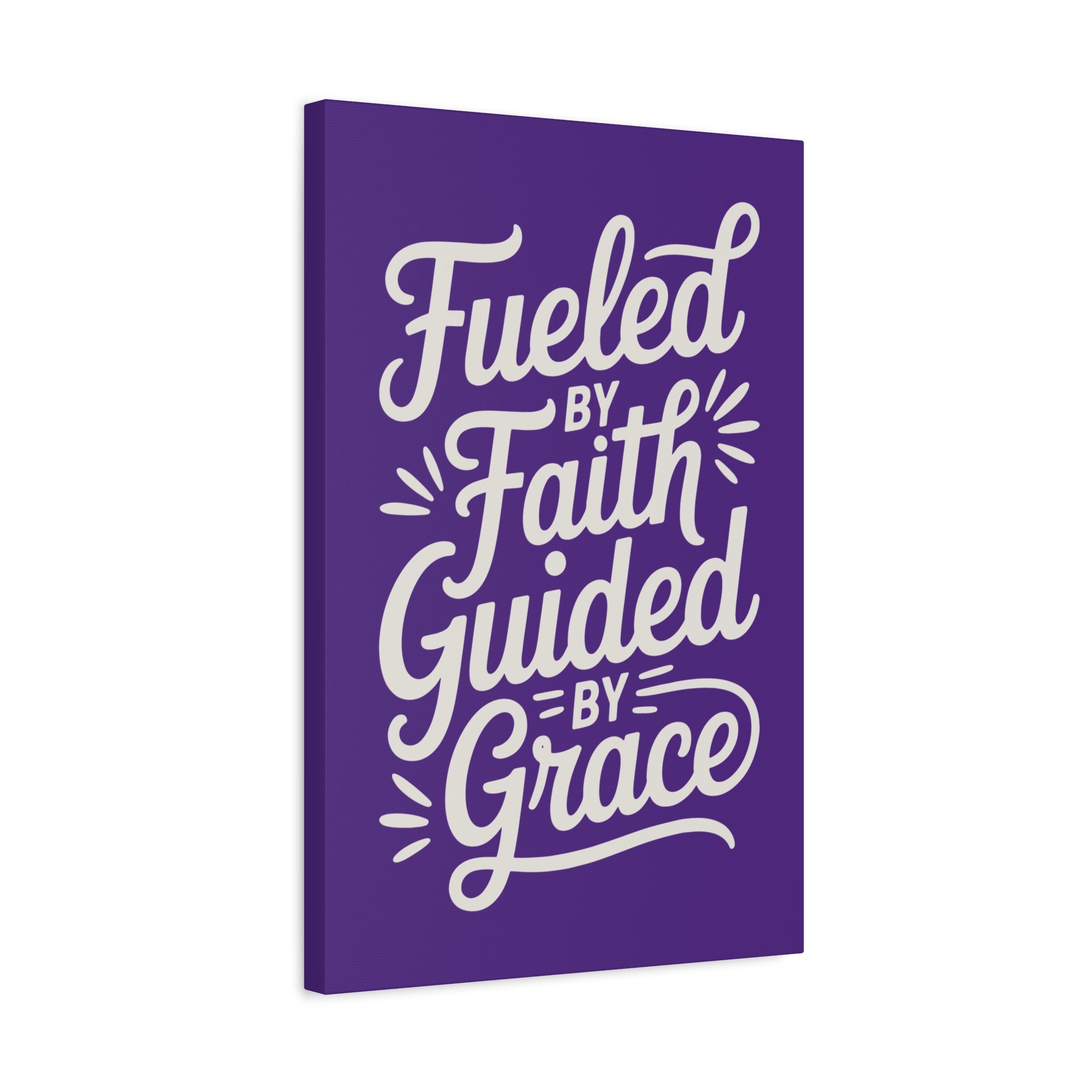 Purple Stretched Canvas Art, Motivational Wall Decor, Home Inspirational Art, Faith-Based Decor, Gift for Faith Lovers