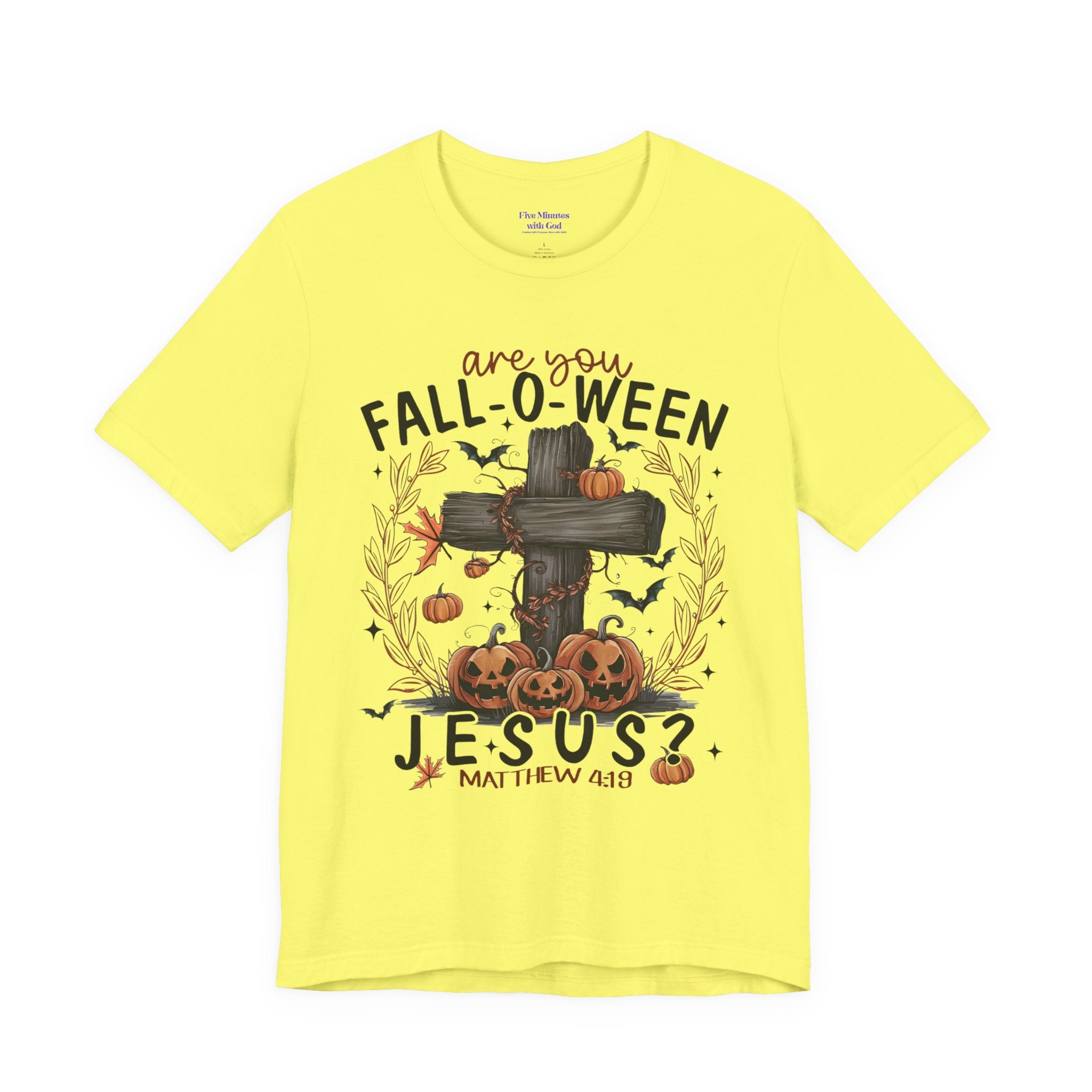 Autumn Pumpkin Christian Tee, Relaxed Fit Unisex Shirt, Fall Inspiration Tee, Cozy Halloween Top, Faith-Based Apparel