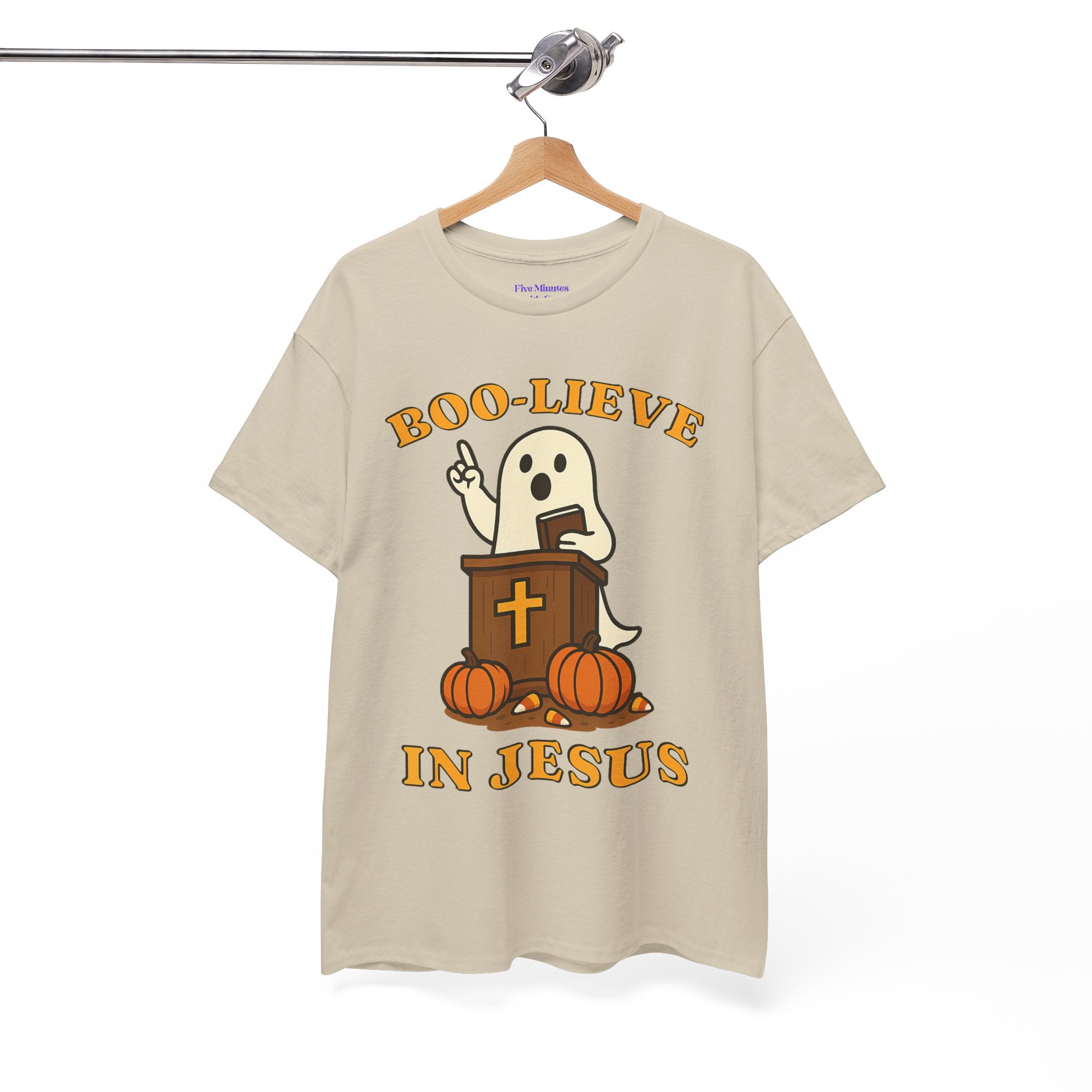 Boo-Lieve in Jesus Tee, Halloween Shirt, Unisex Cotton Tee, Fall Fashion, Religious T-Shirt, Spooky Season Apparel