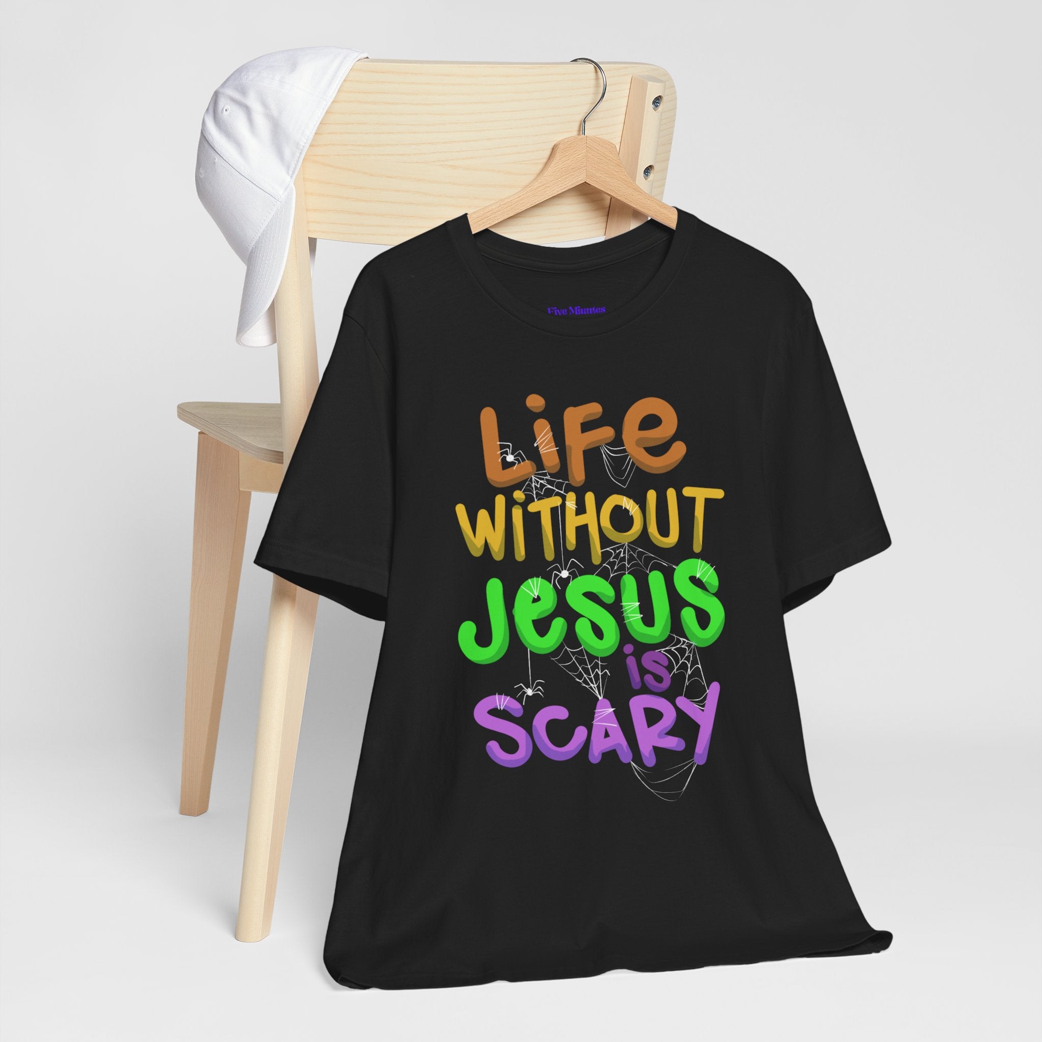 Life Without Jesus is Scary Unisex Tee, Faith-Based Shirt, Christian Apparel, Inspirational Tee, Casual Wear, Gift for Believers