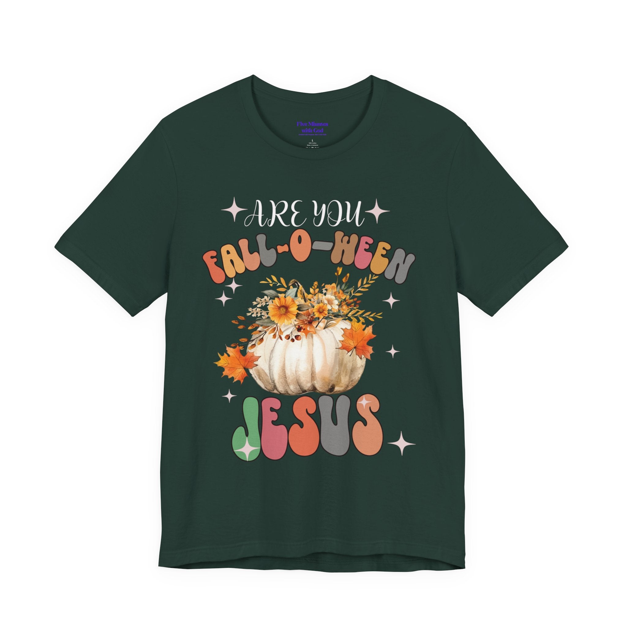 Fall-Themed Jesus Tee, Unisex Jersey T-Shirt, Cozy Autumn Apparel, Thanksgiving Gift, Fall Celebration Shirt, Christian Fashion