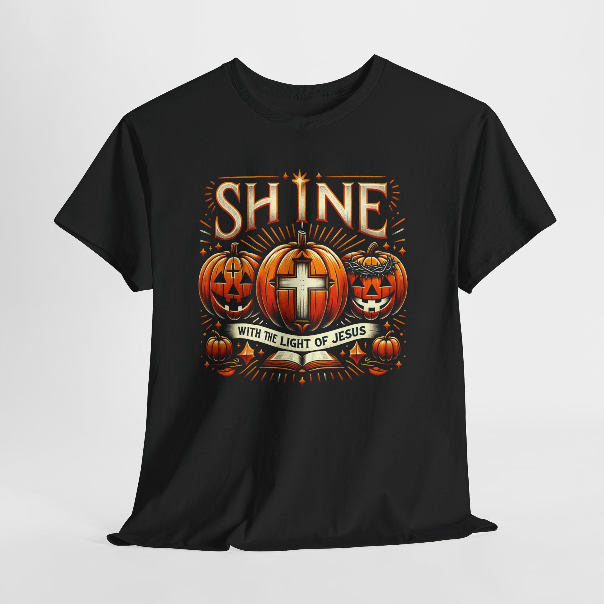 Halloween Jesus Graphic Tee | Unisex Cotton T-Shirt, Spooky Season Apparel, Faith-Based Shirt, Autumn Fashion, Christian Gift