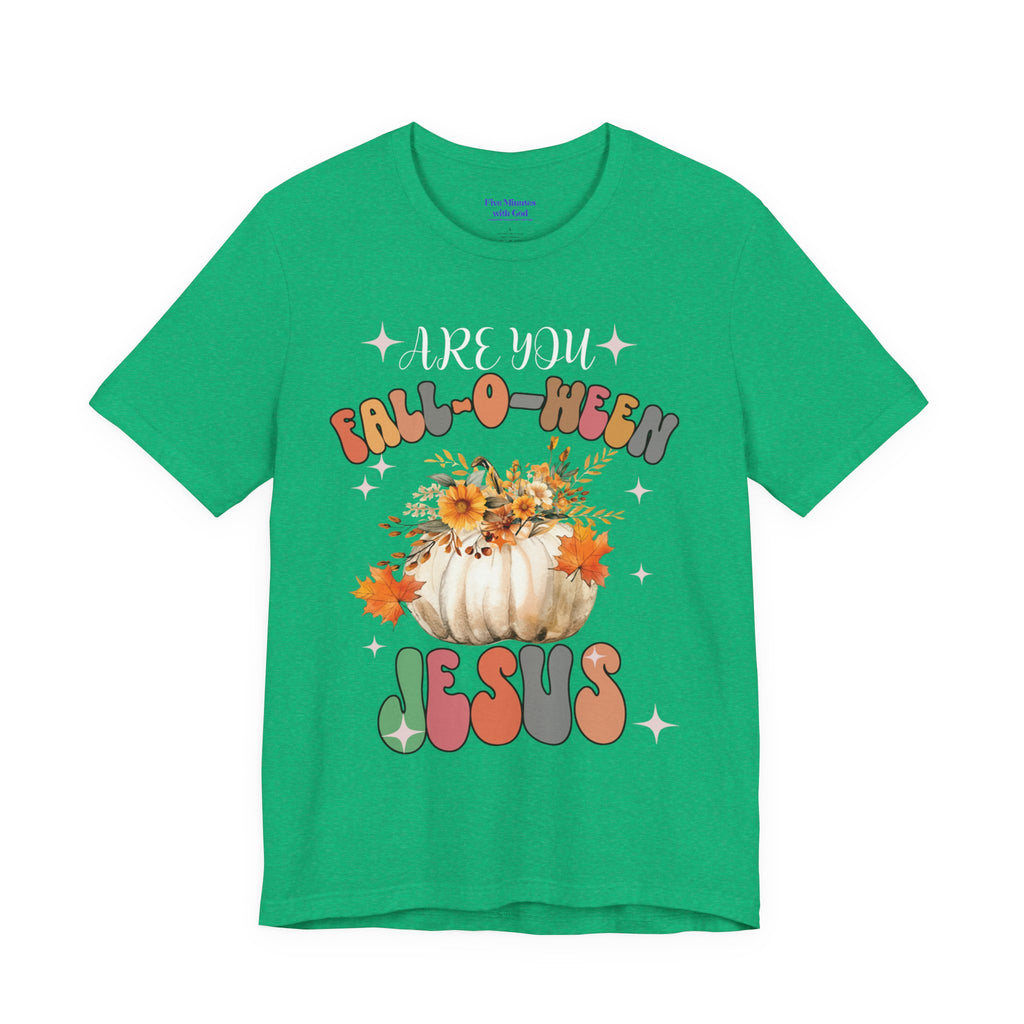Fall-Themed Jesus Tee, Unisex Jersey T-Shirt, Cozy Autumn Apparel, Thanksgiving Gift, Fall Celebration Shirt, Christian Fashion