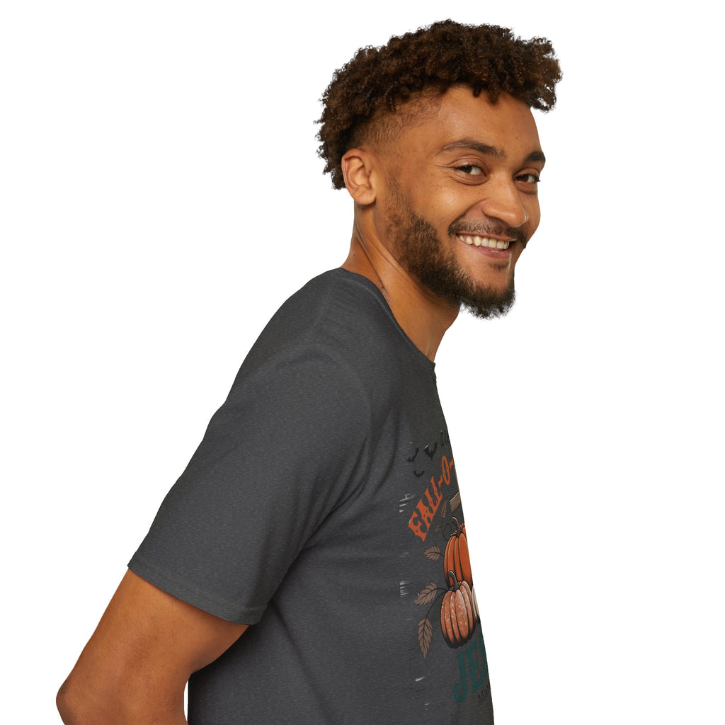 Fall-Themed T-Shirt: Are You Fall-O-Ween Jesus? Halloween Tee, Unisex Shirt, Autumn Apparel, Faith-Based Gift, Seasonal Wear