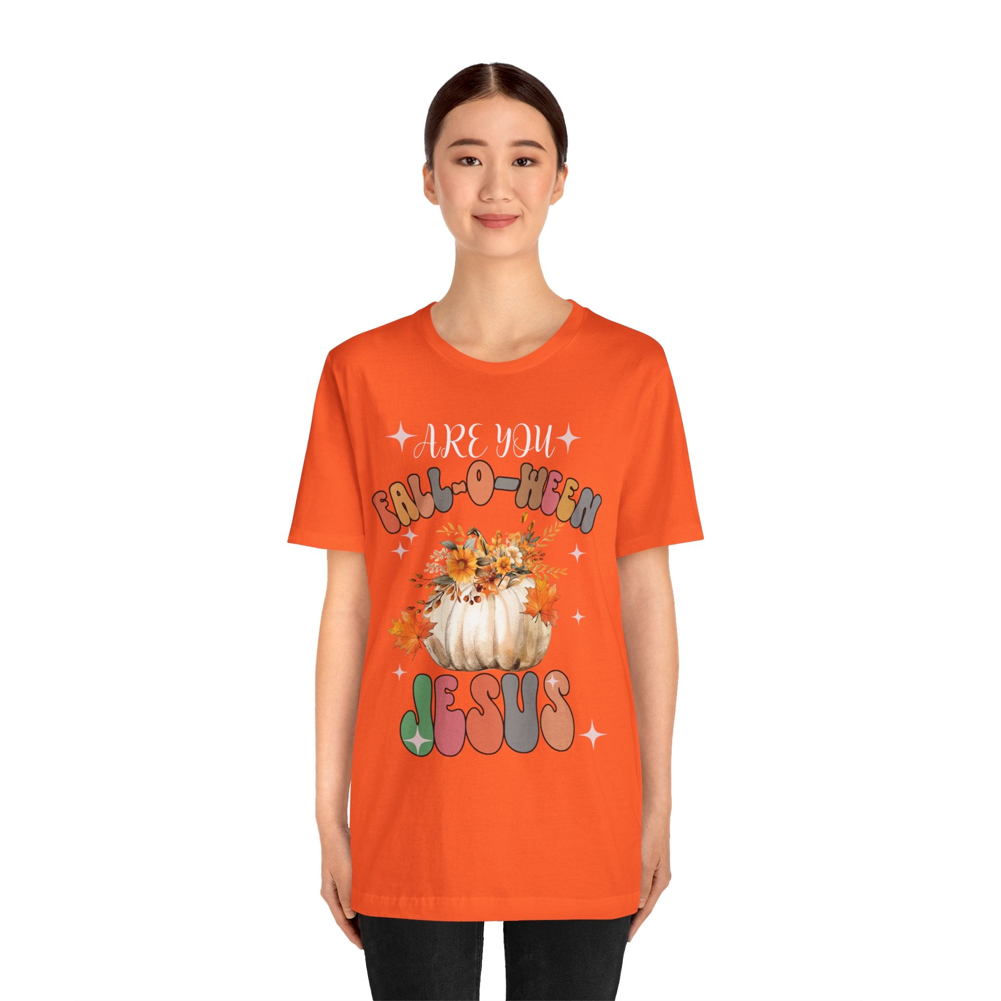 Fall-Themed Jesus Tee, Unisex Jersey T-Shirt, Cozy Autumn Apparel, Thanksgiving Gift, Fall Celebration Shirt, Christian Fashion