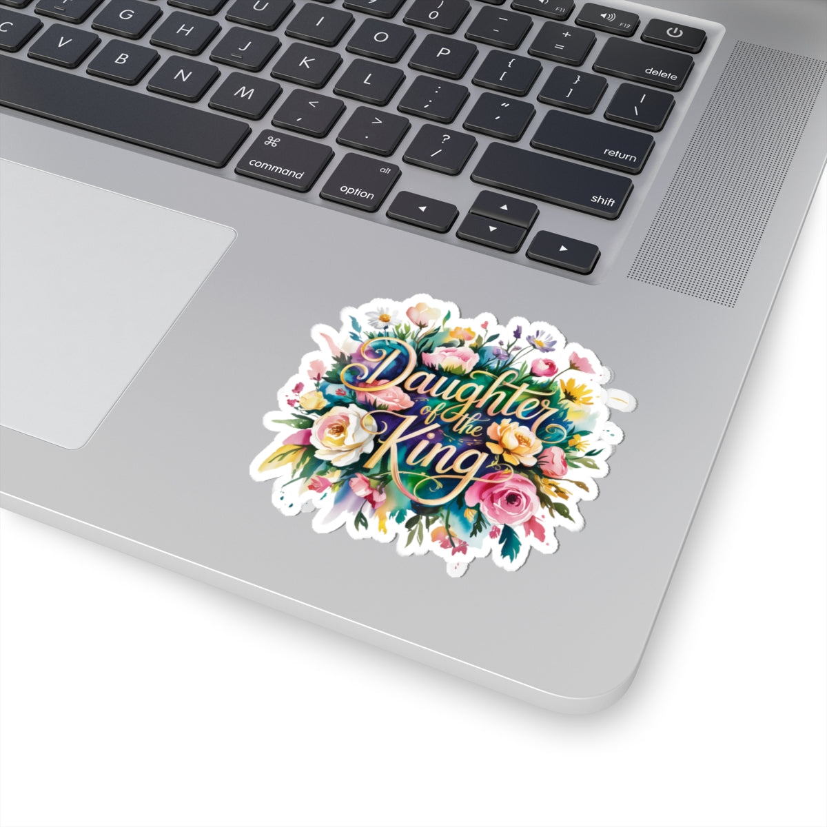 Floral Daughter of the King Kiss-Cut Stickers, Inspirational Stickers, Flower Stickers, Christian Stickers, Laptop Decor, Scripture Quotes