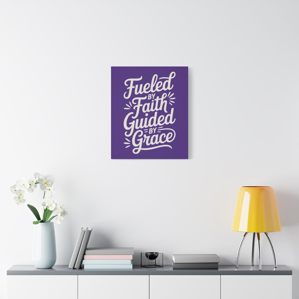 Purple Stretched Canvas Art, Motivational Wall Decor, Home Inspirational Art, Faith-Based Decor, Gift for Faith Lovers