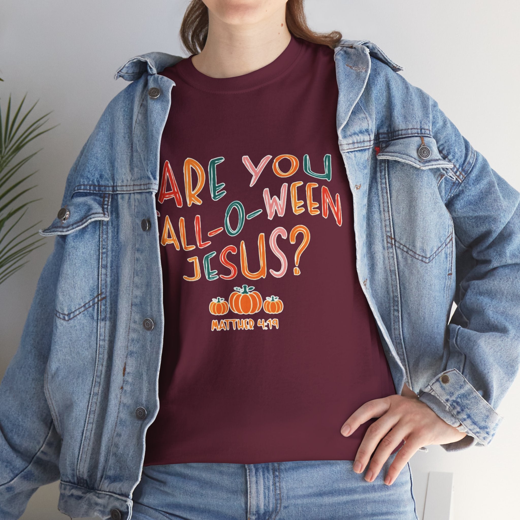 Unisex Fall-O-Ween Jesus Tee, Halloween T-Shirt, Christian Apparel, Autumn Fashion, Fun Holiday Shirt, Pumpkin Theme
