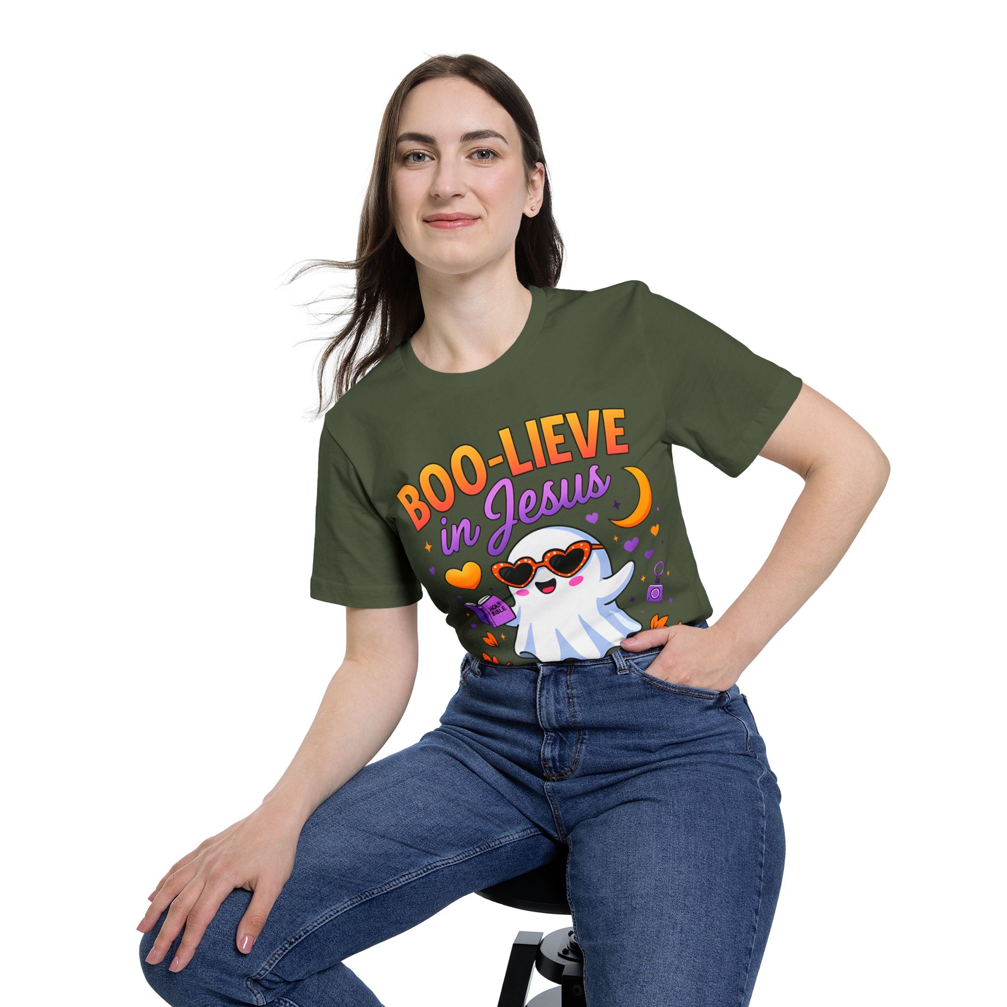 Halloween Christian Ghost T-Shirt, Boo-lieve in Jesus Shirt, Cute Halloween Apparel, Faith-Based Tee, Fall Celebration Top, Spooky [...]