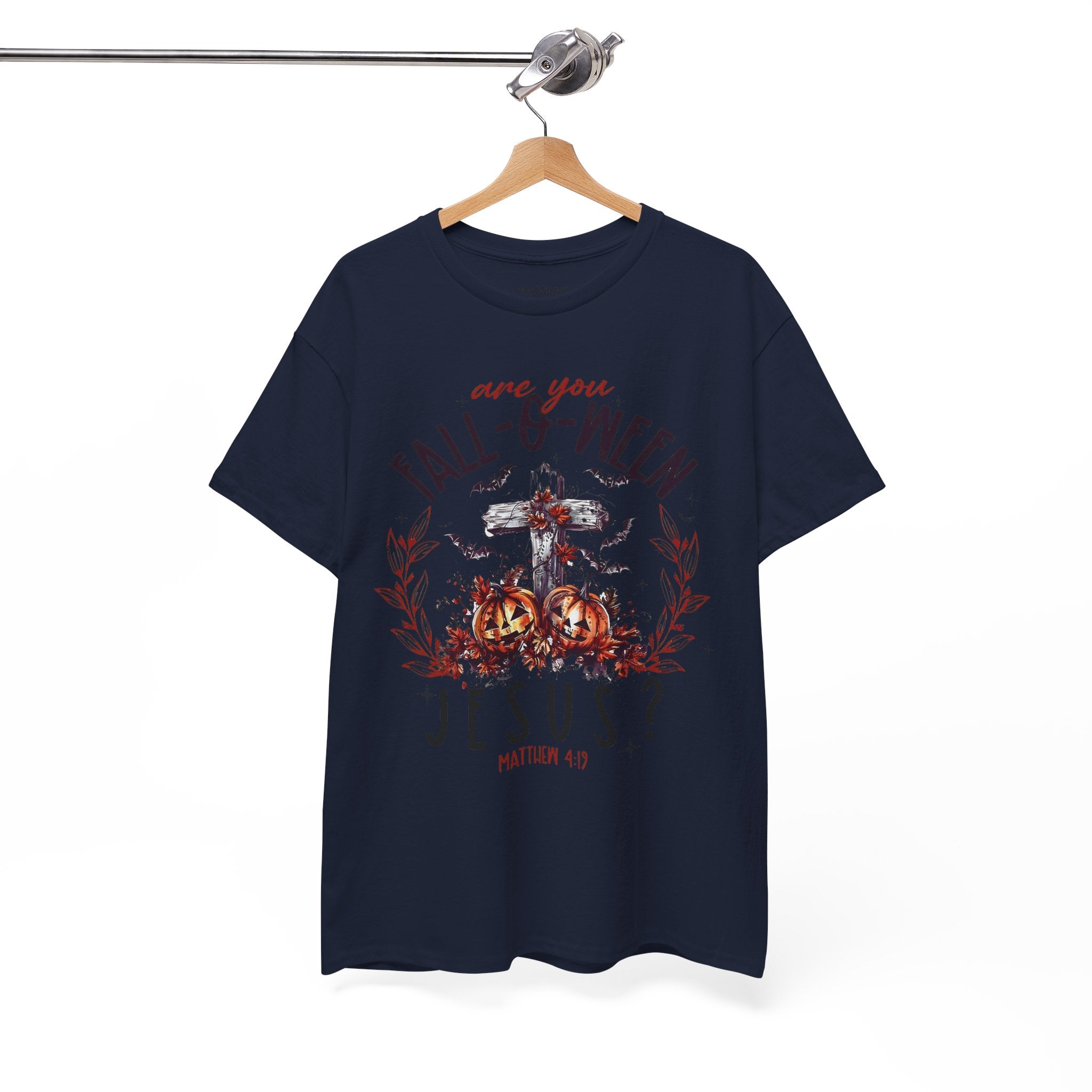 Fall-O-Ween Jesus Unisex Heavy Cotton Tee, Halloween Shirt, Christian T-Shirt, Autumn Apparel, Gift for Him/Her