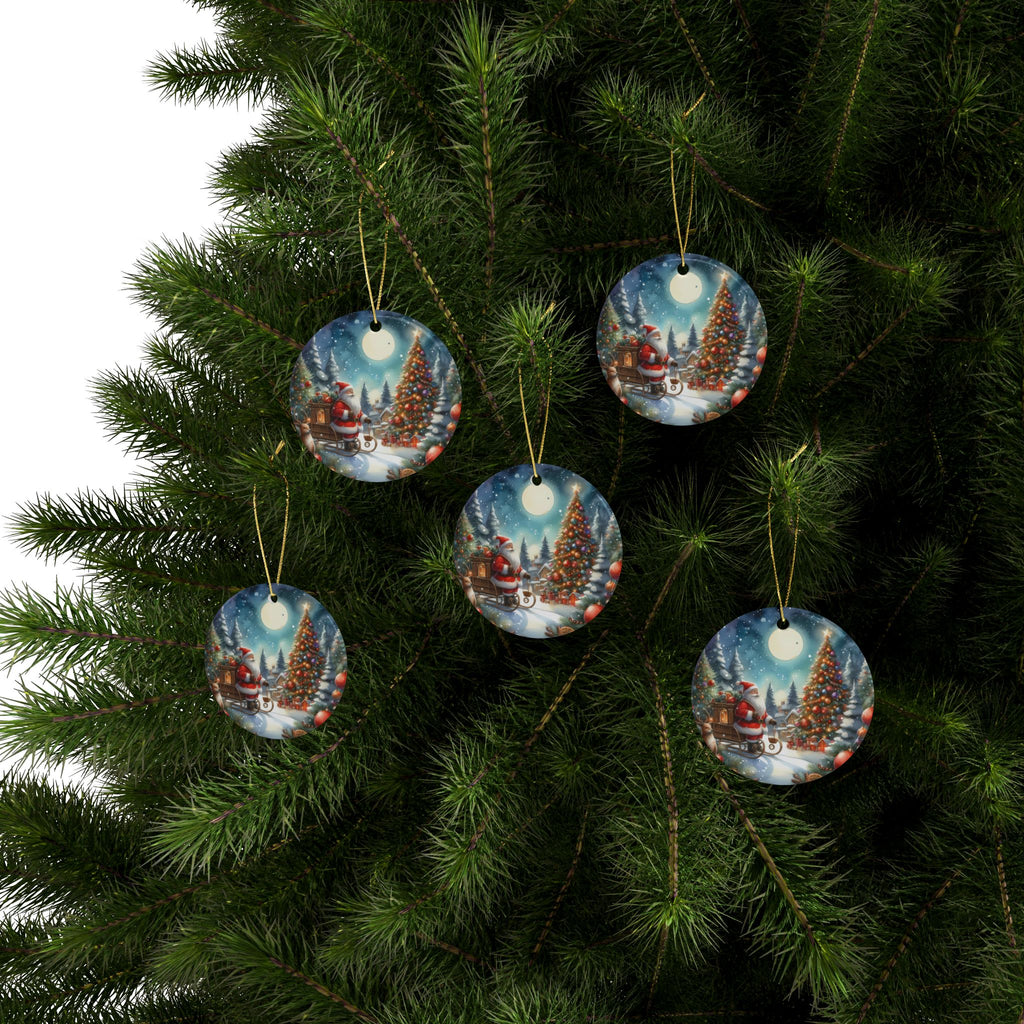 Festive Ceramic Ornaments, Holiday Decor, Christmas Tree Ornaments, Santa Ornament, Winter Decoration, Gift Idea
