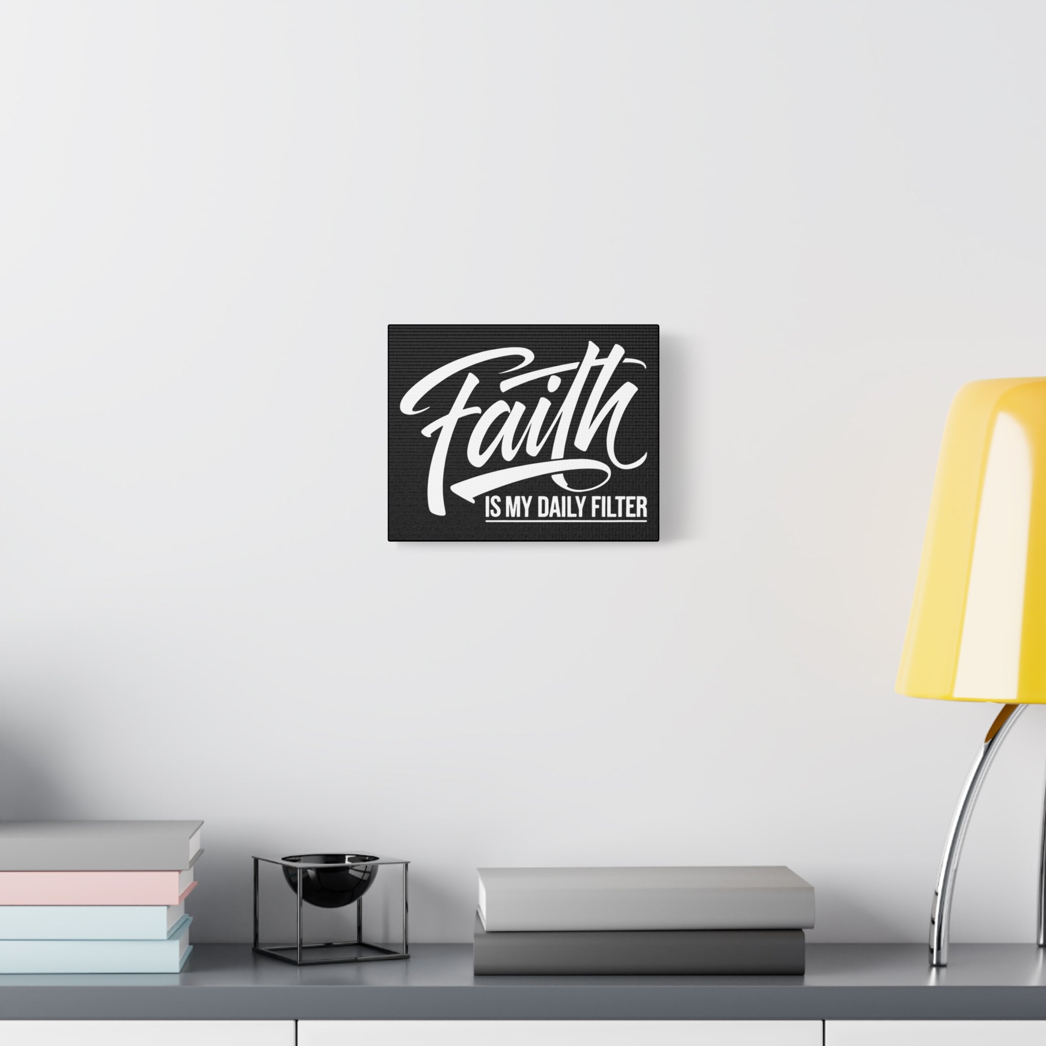 Inspirational Canvas Wall Art, Faith Quote Decor, Motivational Home Decor, Gray Wall Hanging, Gift for Faith Lovers