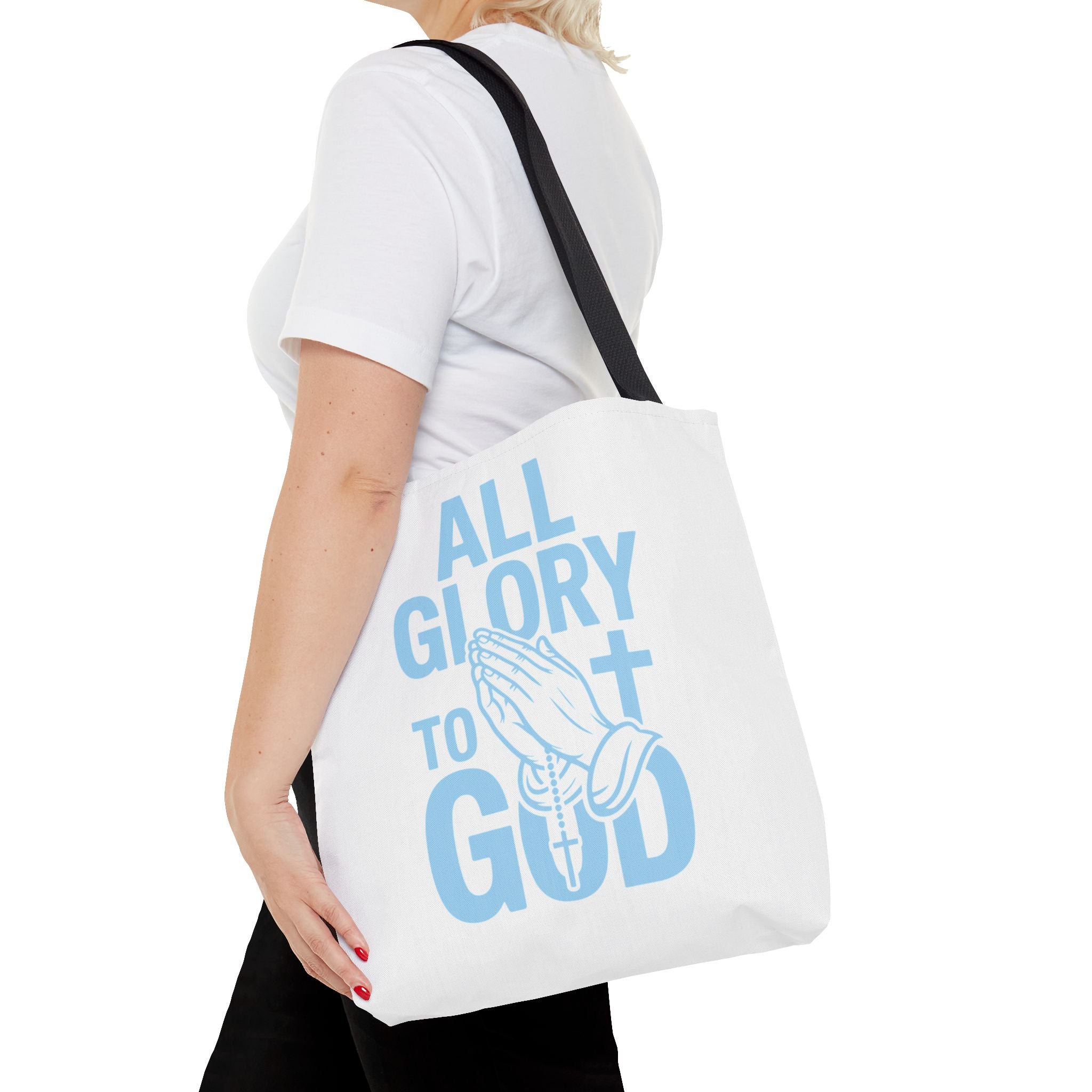 Faith-Inspired Tote Bag, All Glory to God, Christian Gift, Reusable Shopping Bag, Inspirational Tote, Church Event Carryall