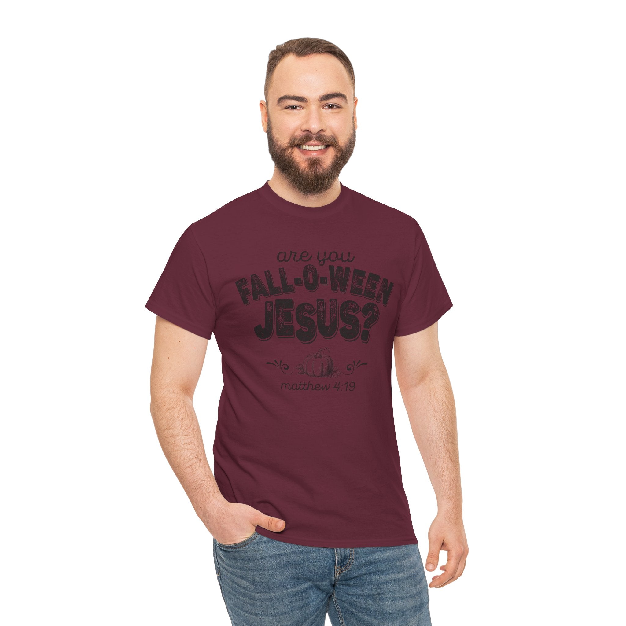 Fall-Themed Tee, Are You Fall-O-Ween Jesus, Unisex Cotton Shirt, Funny Fall Apparel, Halloween T-Shirt, Thanksgiving Gift Ideas