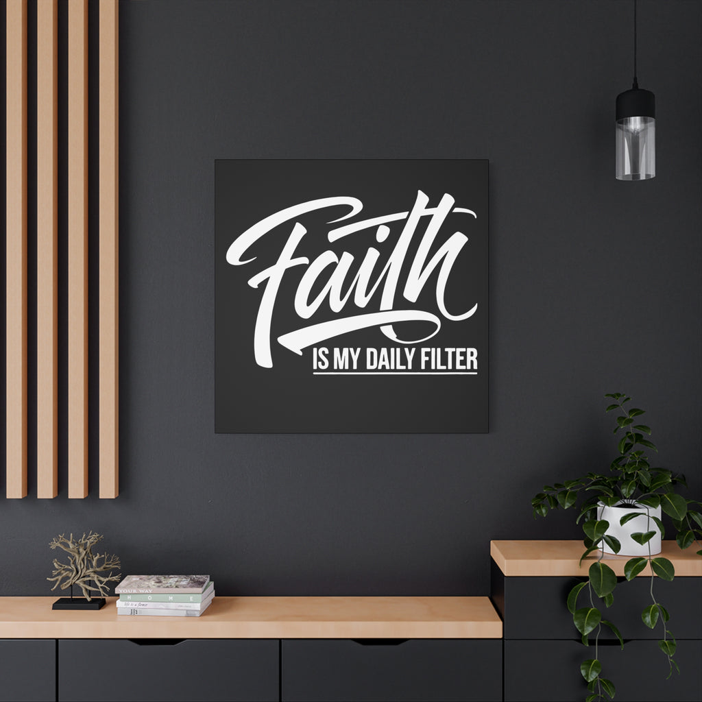 Inspirational Canvas Wall Art, Faith Quote Decor, Motivational Home Decor, Gray Wall Hanging, Gift for Faith Lovers