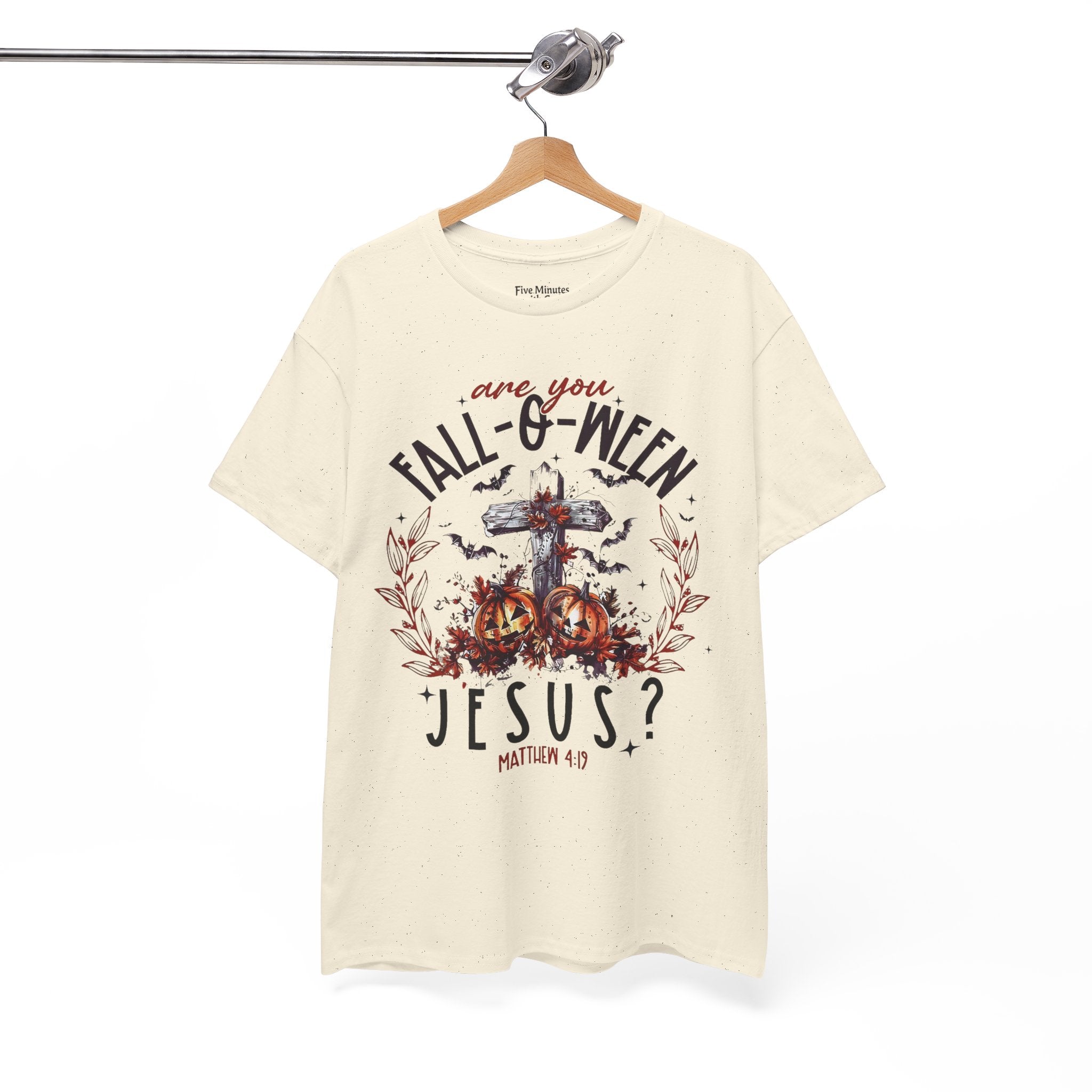 Fall-O-Ween Jesus Unisex Heavy Cotton Tee, Halloween Shirt, Christian T-Shirt, Autumn Apparel, Gift for Him/Her