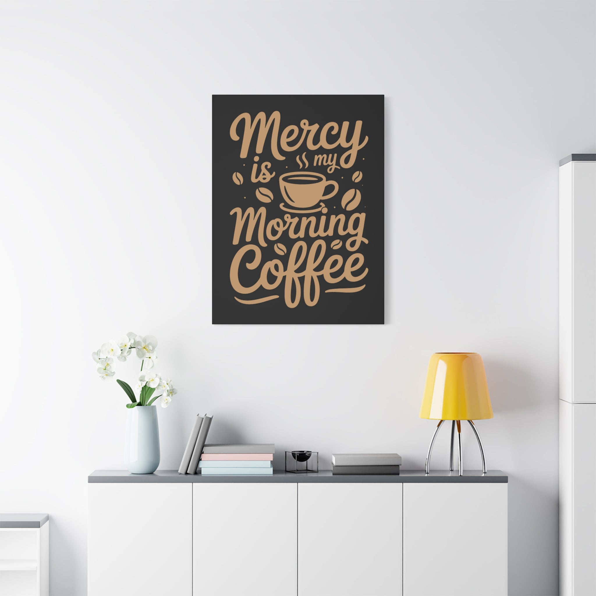 Coffee-Themed Canvas Art Print, Wall Decor for Coffee Lovers, Inspirational Home Decoration, Gift for Friends and Family
