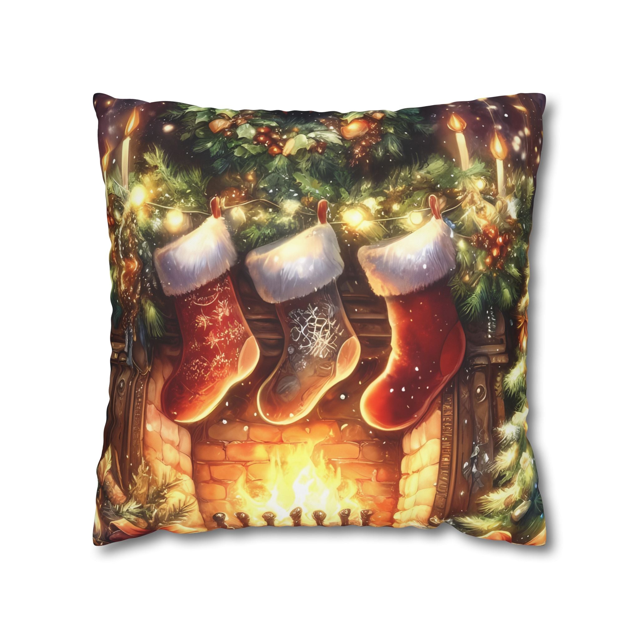 Christmas Stockings Decorative Pillow Cover, Cozy Holiday Home Decor, Festive Cushion for Winter, Gift for Friends & Family