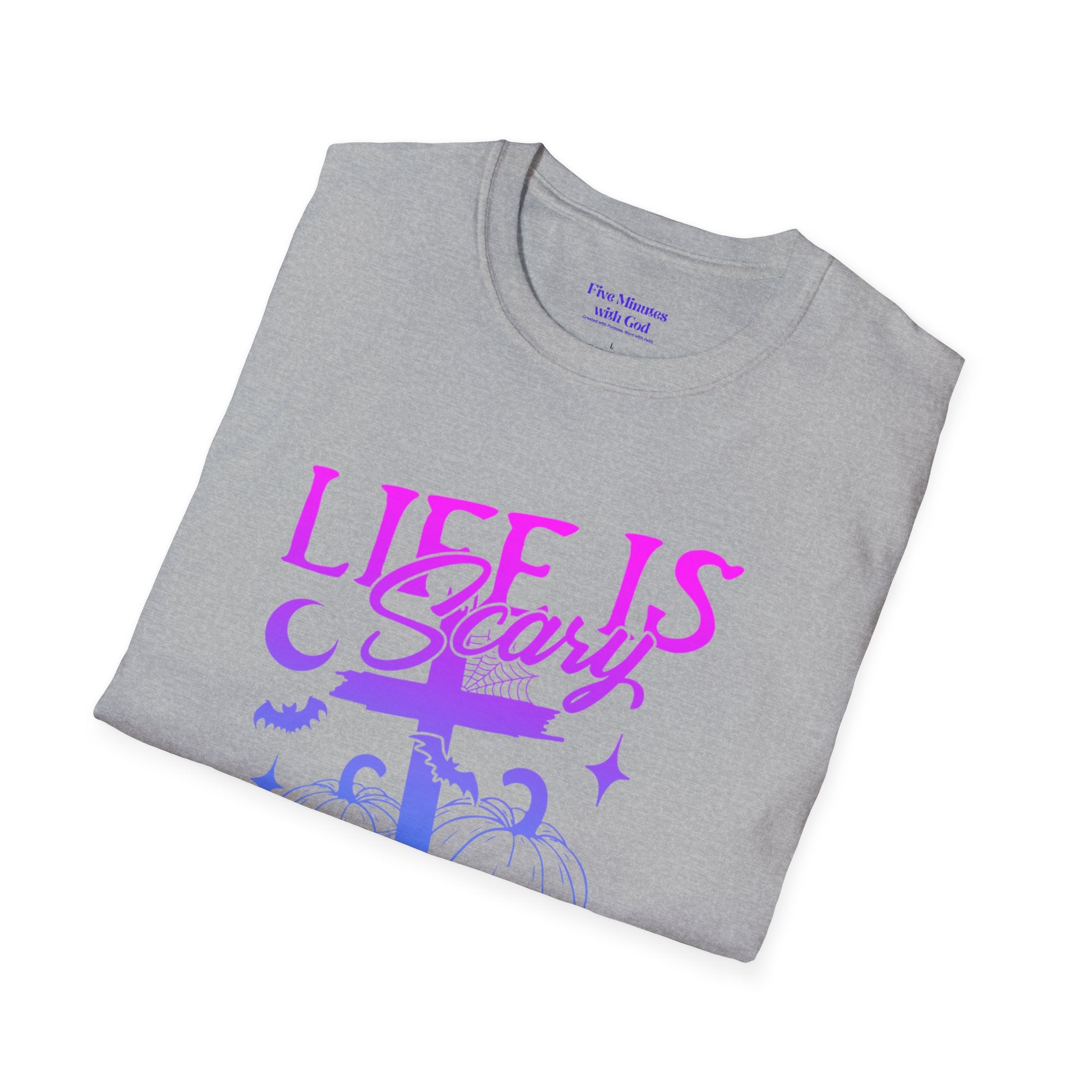 Life is Scary Without Jesus Unisex Softstyle T-Shirt - Faith-Based Graphic Tee, Halloween Outfit, Religious Apparel, Christian Gift, [...]