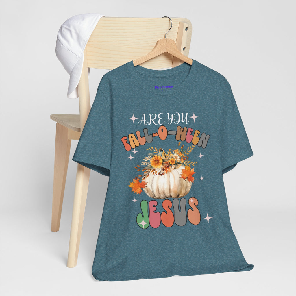 Fall-Themed Jesus Tee, Unisex Jersey T-Shirt, Cozy Autumn Apparel, Thanksgiving Gift, Fall Celebration Shirt, Christian Fashion