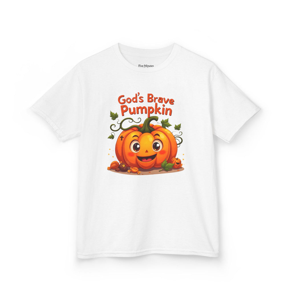 Cute Kids Halloween Tee, Pumpkin Shirt, Fall Celebration Top, Spooky Season Apparel, God’s Brave Pumpkin T-Shirt