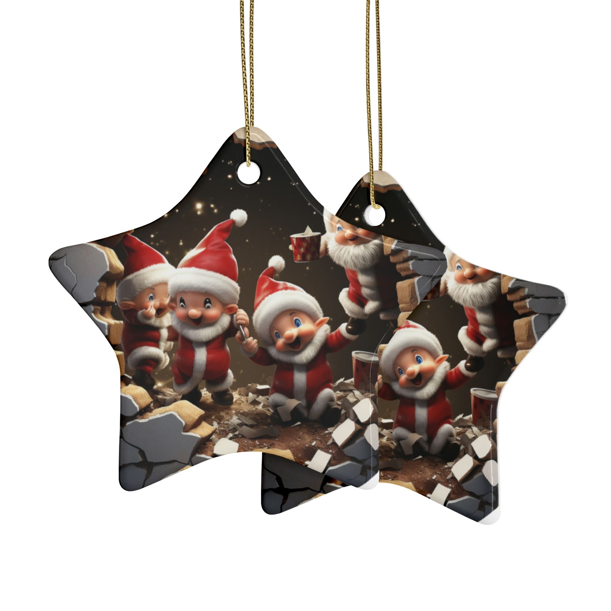 Festive Ceramic Ornaments for Christmas Decor, Holiday Gifts, Tree Decorations, Celebration Accessories, Santa Theme Ornaments