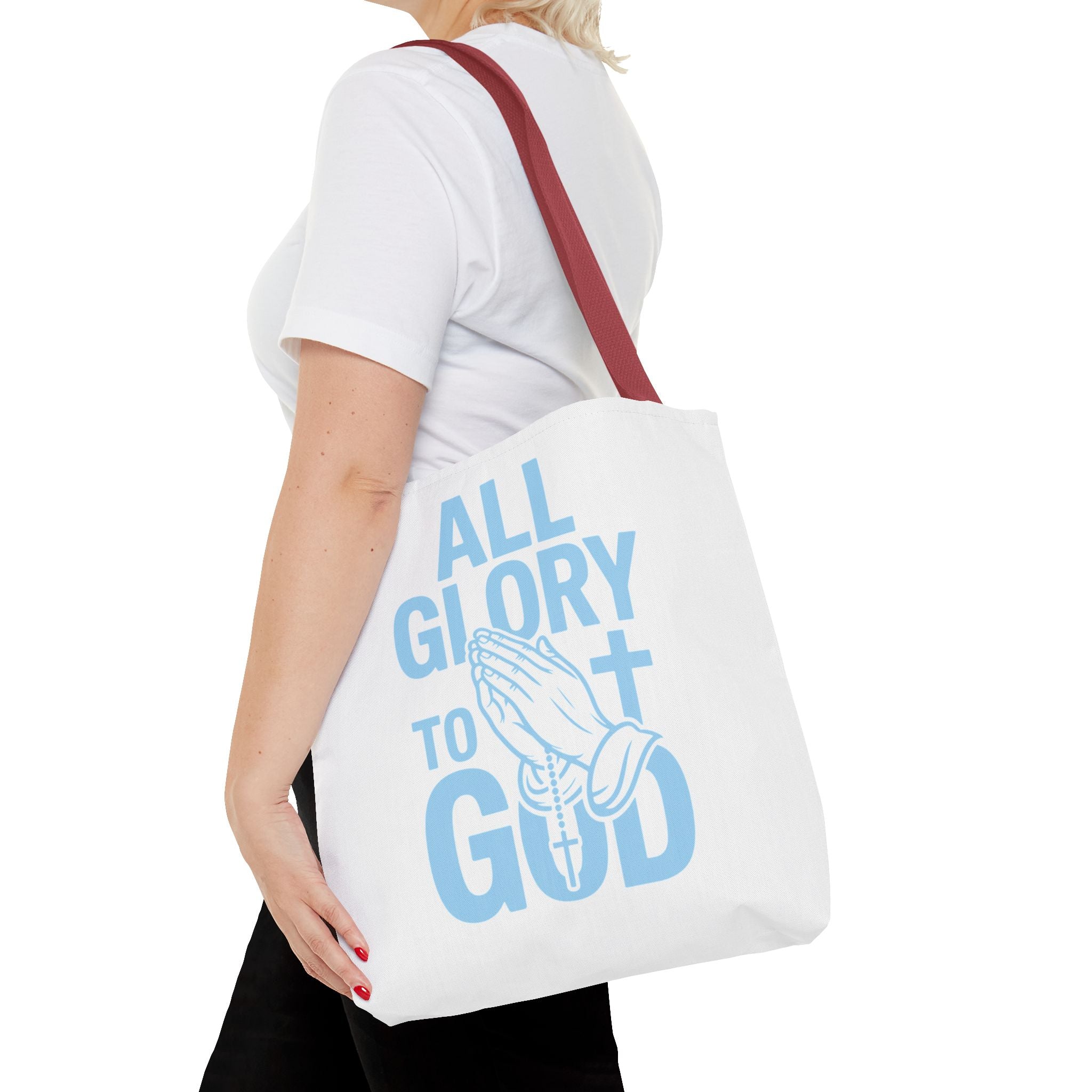 Faith-Inspired Tote Bag, All Glory to God, Christian Gift, Reusable Shopping Bag, Inspirational Tote, Church Event Carryall
