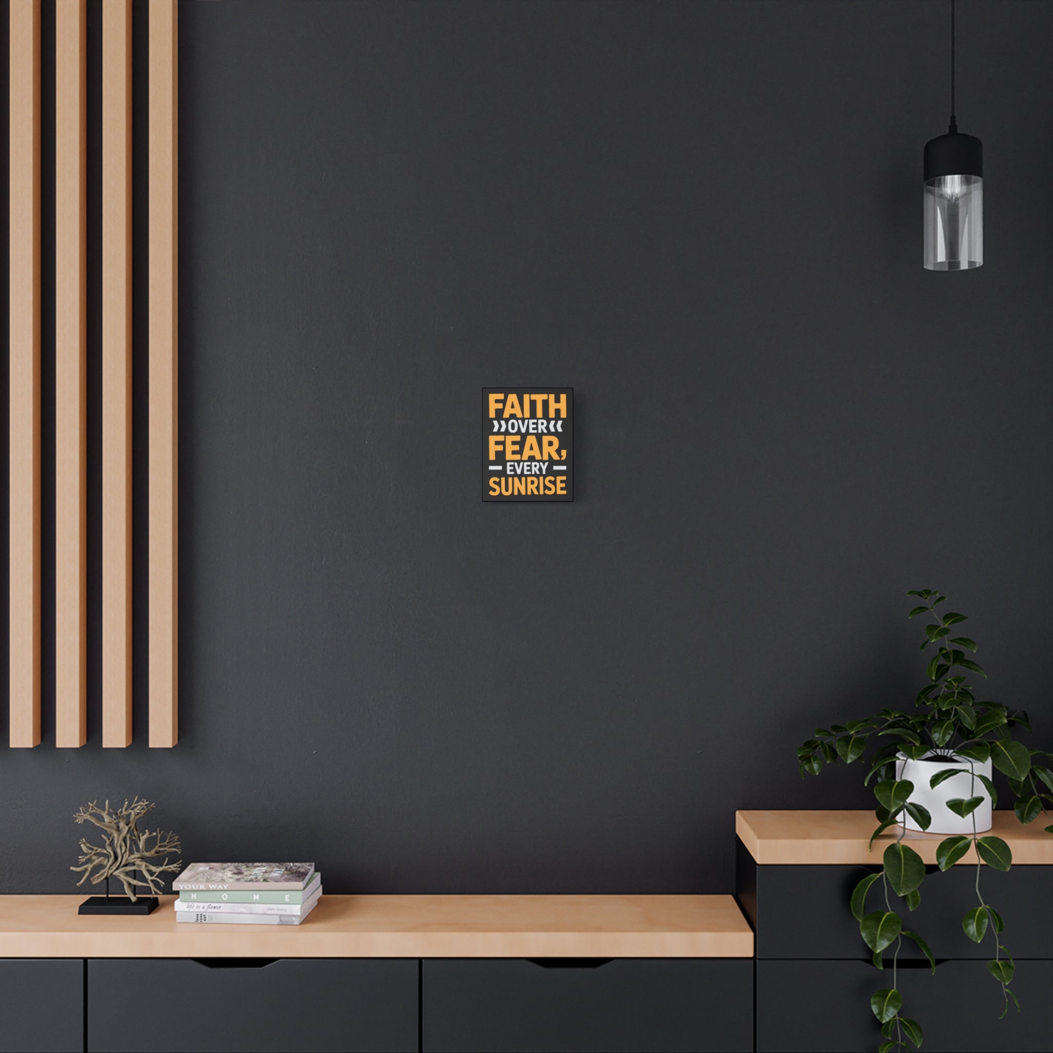 Inspirational Wall Art, Motivation Decor, Faith over Fear Canvas, Uplifting Home Decoration, Perfect Gift for New Beginnings