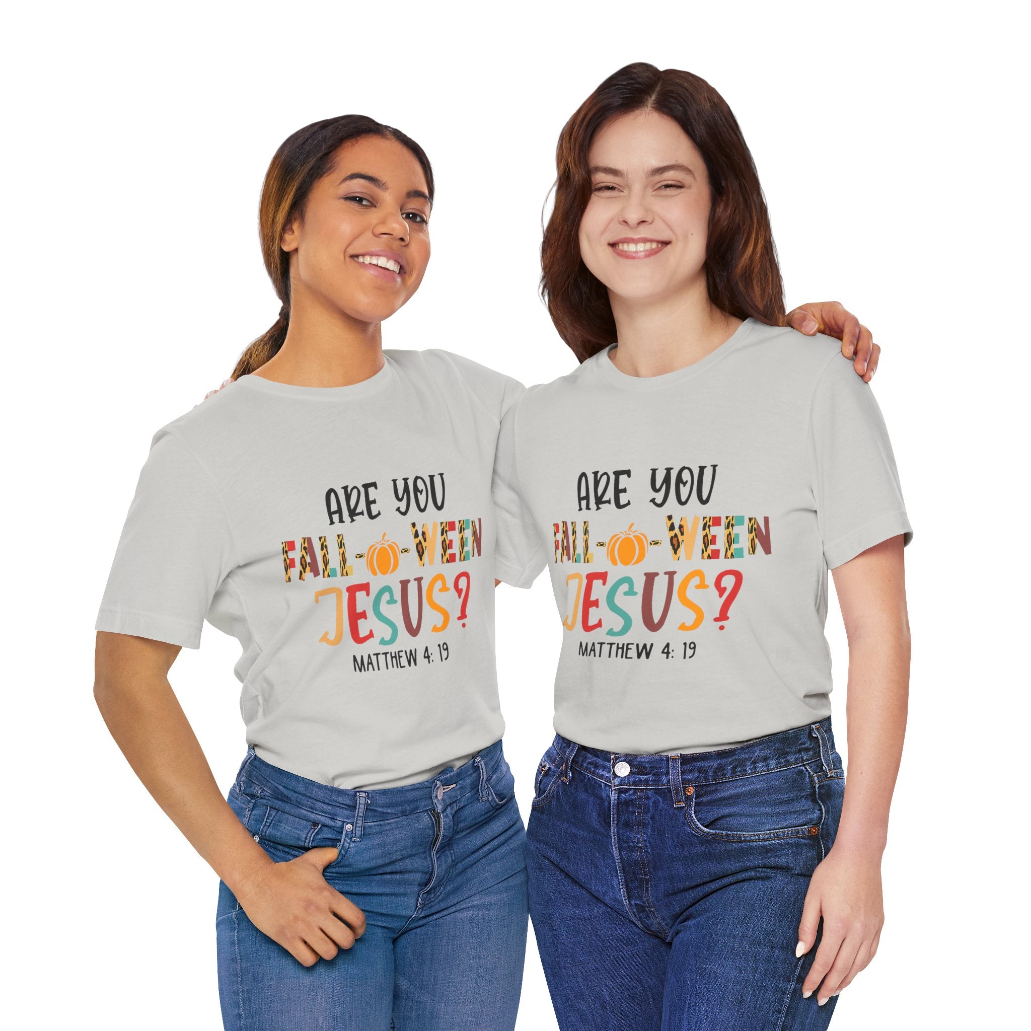 Fall-Themed Jesus Tee | Unisex Jersey Short Sleeve T-Shirt, Halloween Church Wear, Faith-Based Gift, Cozy Casual Top