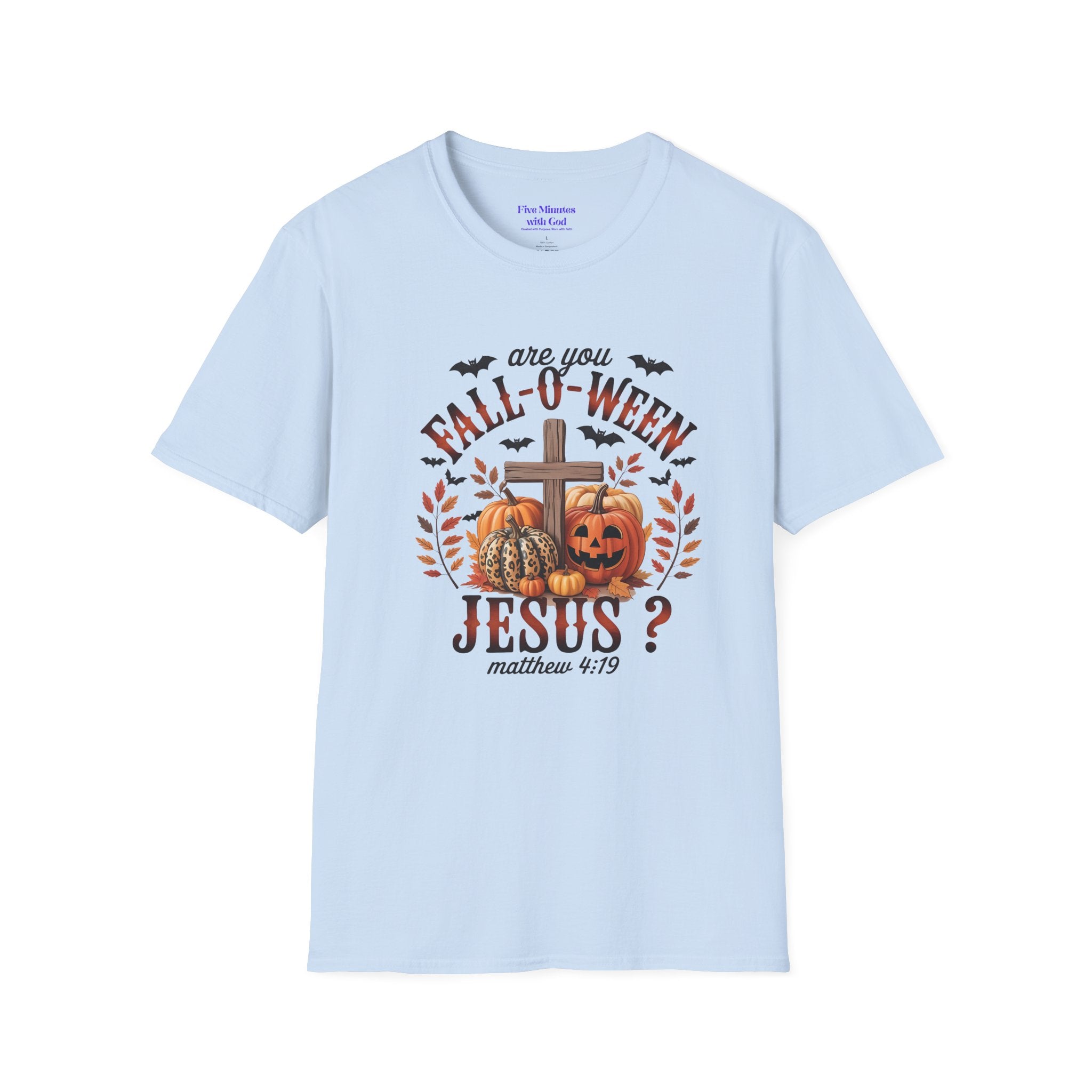 Fall-O-Ween Jesus Unisex T-Shirt, Halloween Tee, Christian Apparel, Fall Shirt, Pumpkin T-Shirt, Autumn Clothing