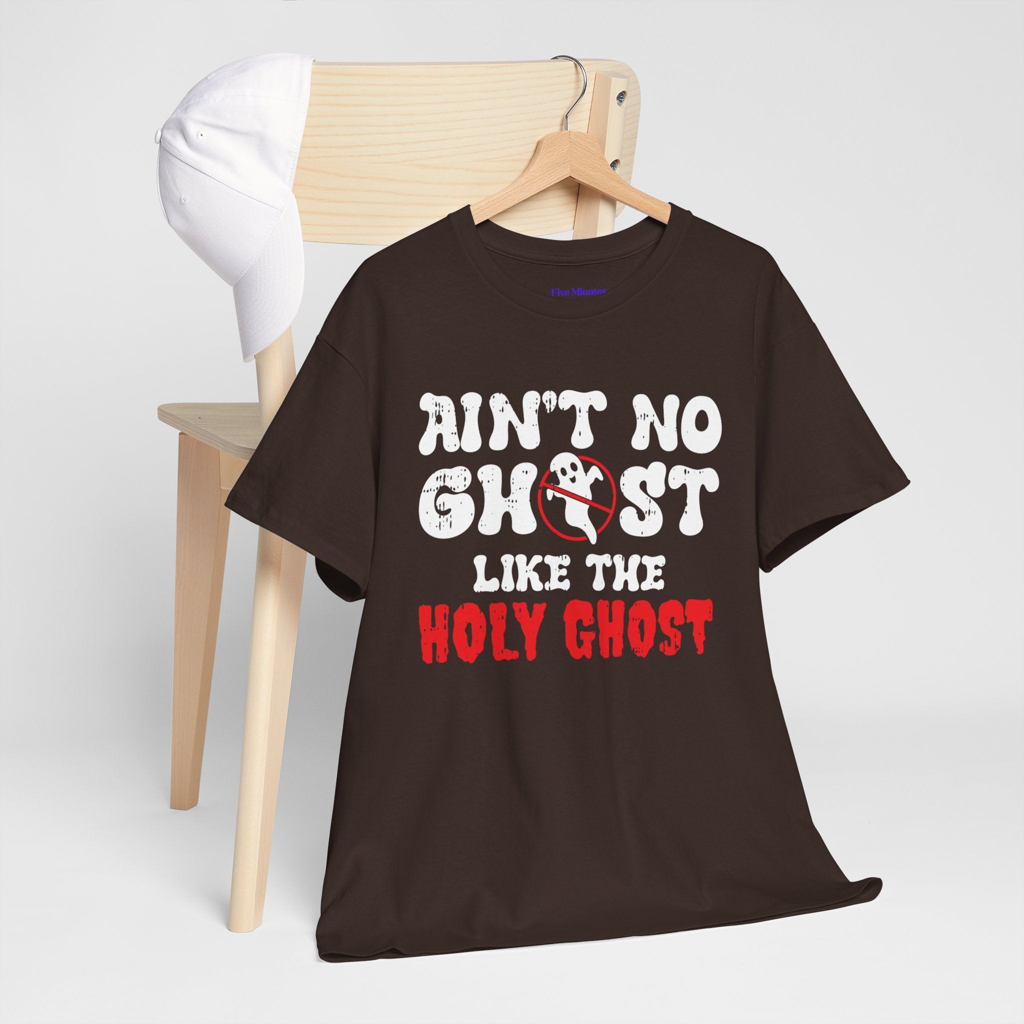 Unisex Heavy Cotton Tee: Ain't No Ghost Like The Holy Ghost, Funny Halloween Shirt, Spooky Gift, Autumn Apparel, Ouija Tee, Party Wear