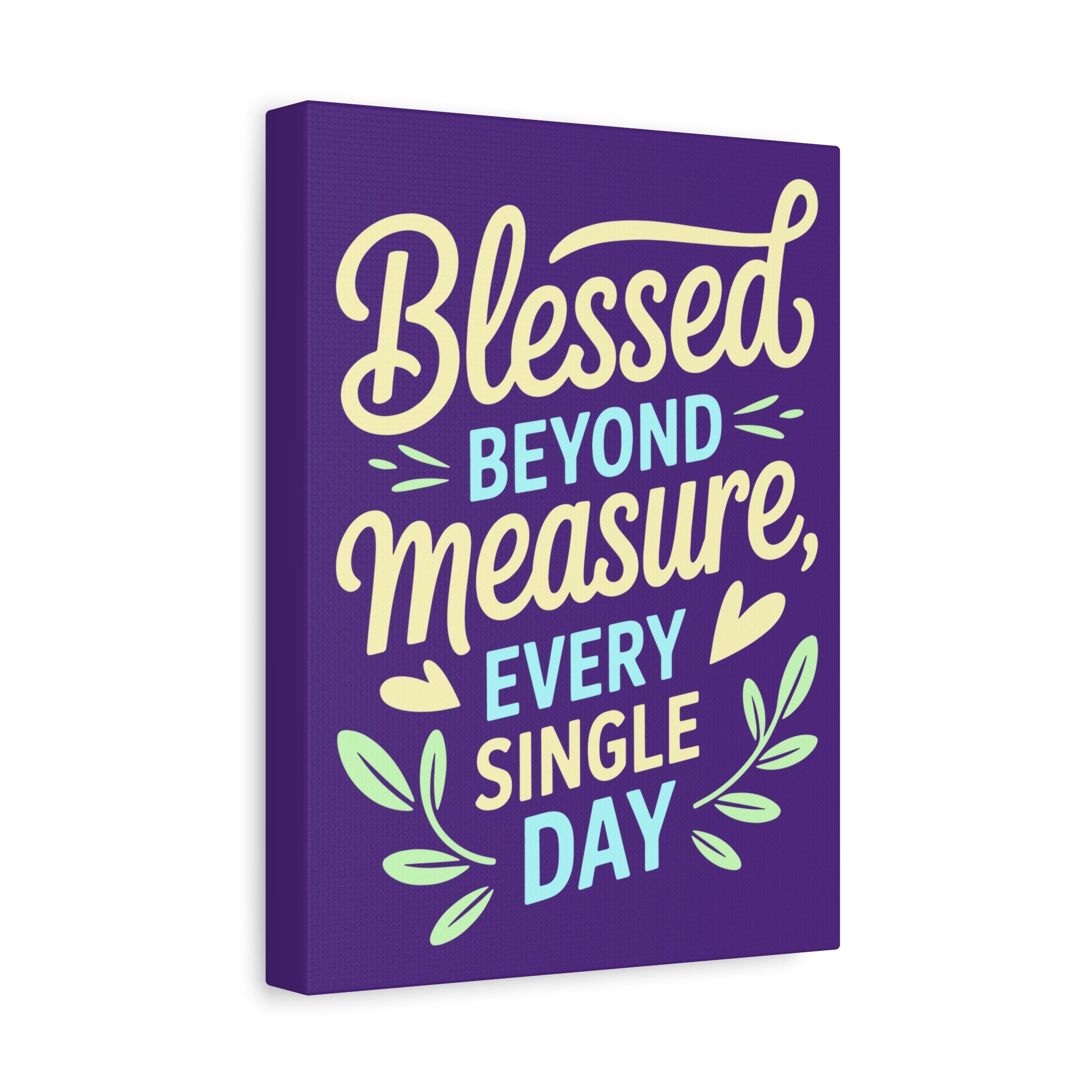 Purple Inspirational Wall Art, Blessed Beyond Measure Canvas, Uplifting Home Decor, Positive Quote Artwork, Gift for Friends & Family