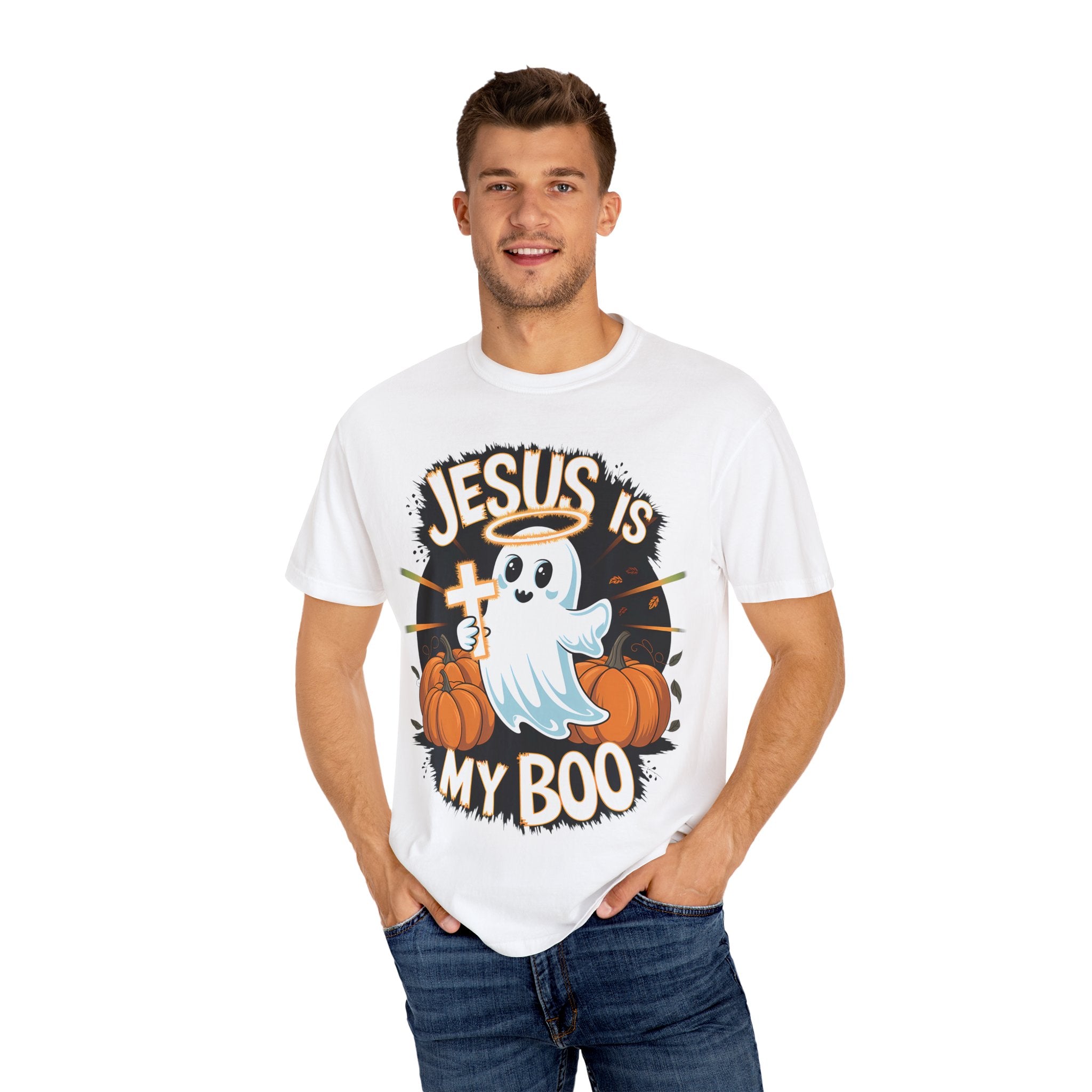Halloween T-Shirt, Jesus is My Boo Tee, Unisex Ghost Shirt, Fall Apparel, Christian Halloween Gift