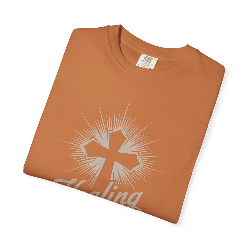 Inspirational Cross Tee - Healing Happens In His Presence