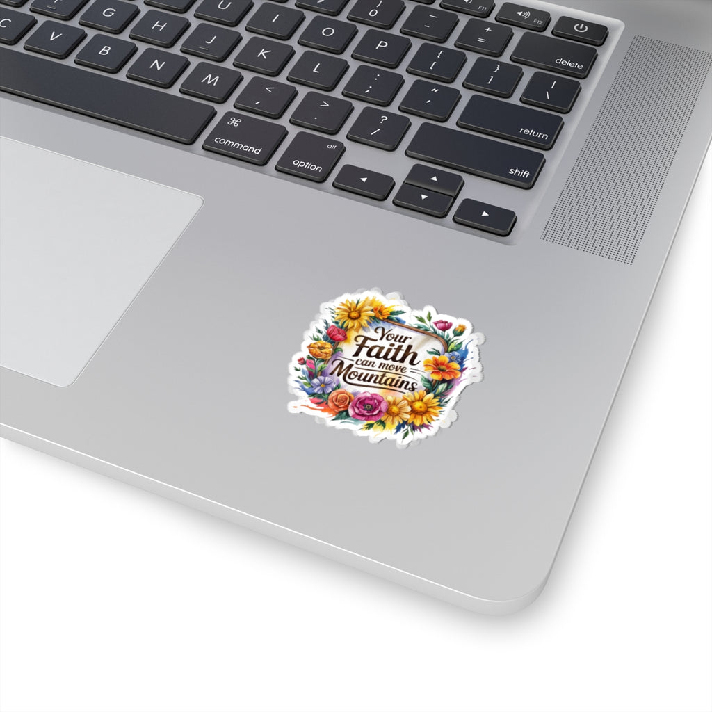 Inspirational Floral Kiss-Cut Stickers | Faith Decor, Bible Quotes, Flower Stickers, Laptop Decals, Gift Ideas