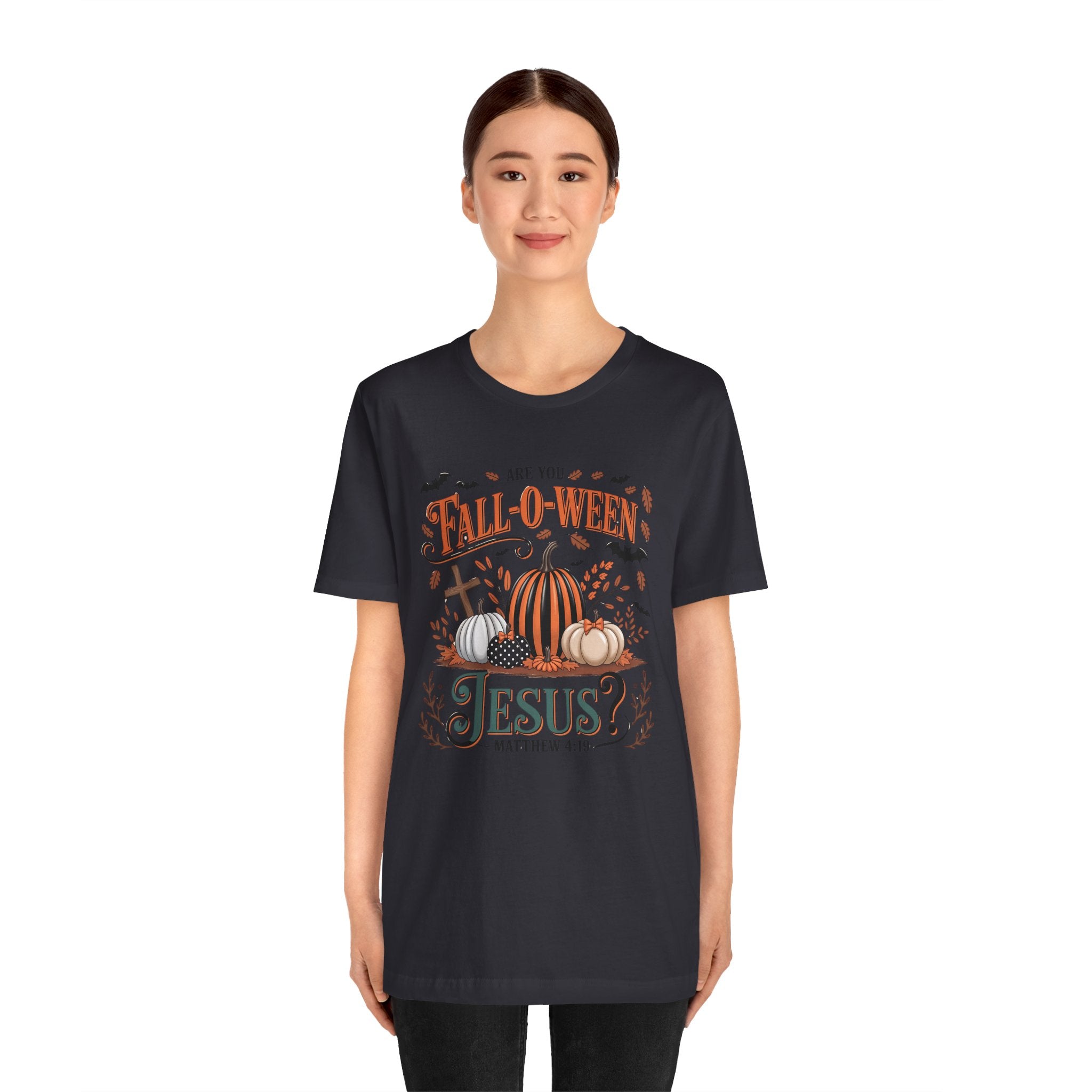Fall-O-Ween Jesus Tee, Funny Fall T-Shirt, Unisex Pumpkin Shirt, Halloween Christian Top, Autumn Graphic Tee, Religious Casual Wear