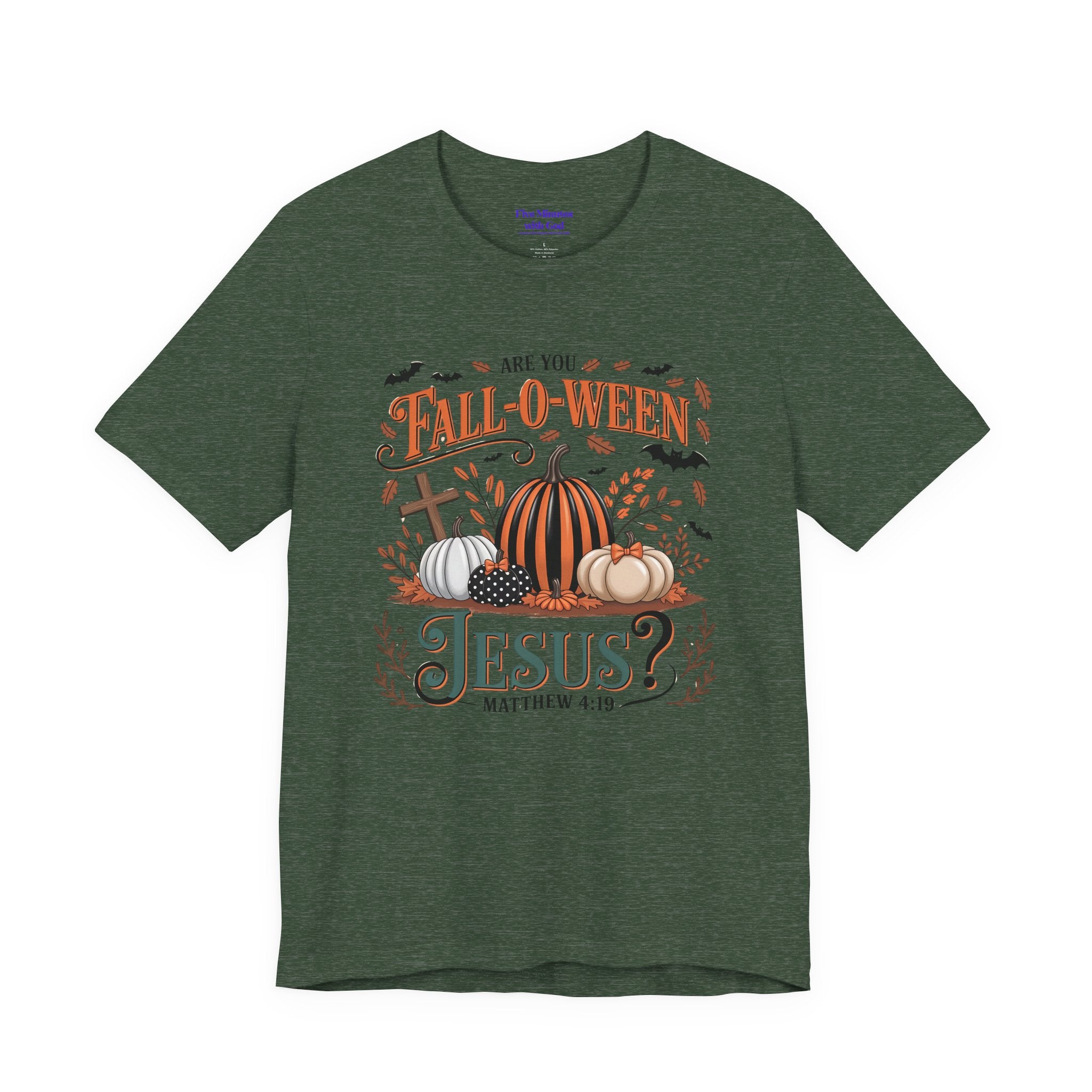 Fall-O-Ween Jesus Tee, Funny Fall T-Shirt, Unisex Pumpkin Shirt, Halloween Christian Top, Autumn Graphic Tee, Religious Casual Wear