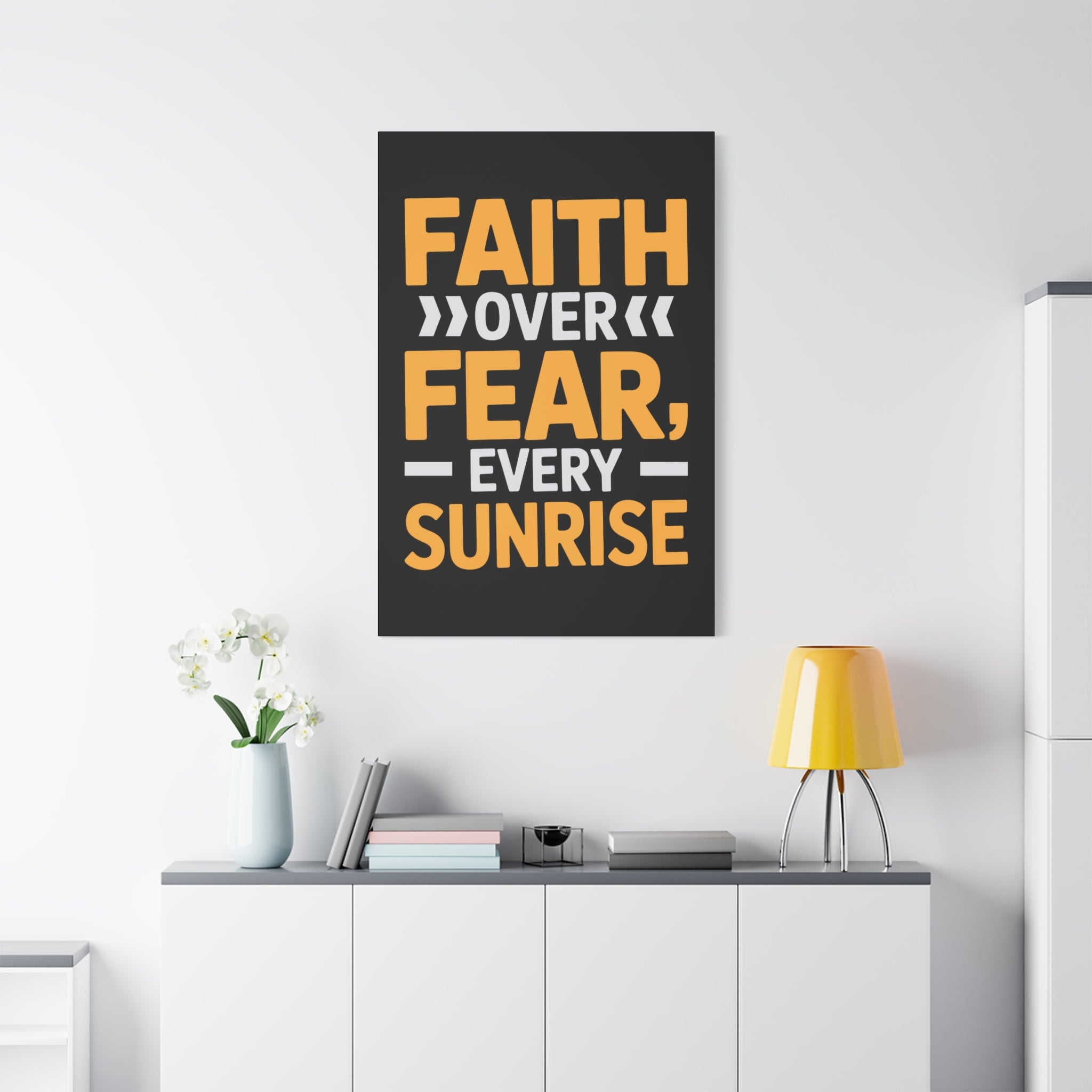 Inspirational Wall Art, Motivation Decor, Faith over Fear Canvas, Uplifting Home Decoration, Perfect Gift for New Beginnings