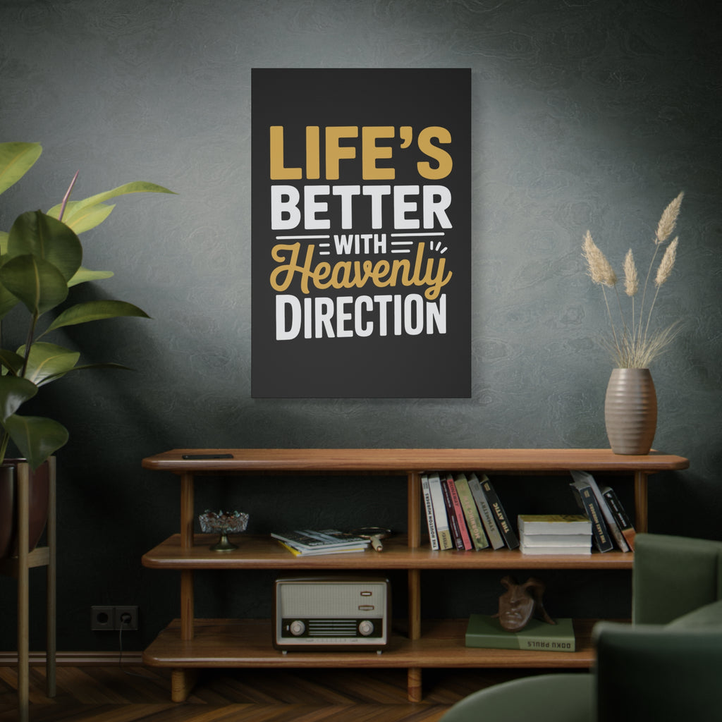 Heavenly Direction Canvas Wall Art, Inspirational Home Decor, Motivational Gift, Modern Wall Hanging, Perfect for Any Room